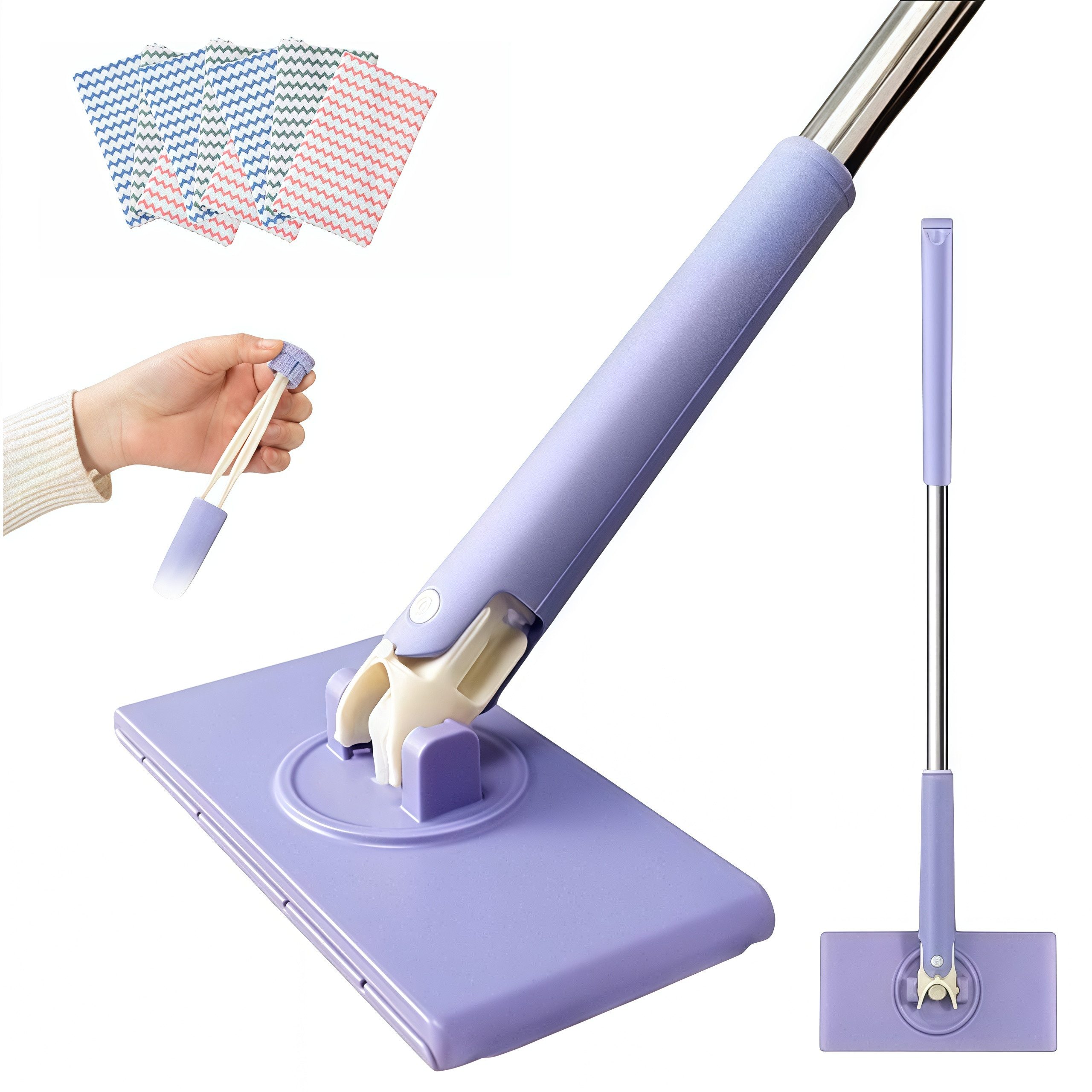 FOUORTUNATE-BEE Wischmopp-Set Gesichtsreinigungs-Miniwischer Set mit 10 Tüchern