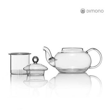 Dimono Teekanne Mundgeblasene Teekanne mit Teefilter & Teesieb, 0.6 l, Glas-Kanne mit Filtereinsatz