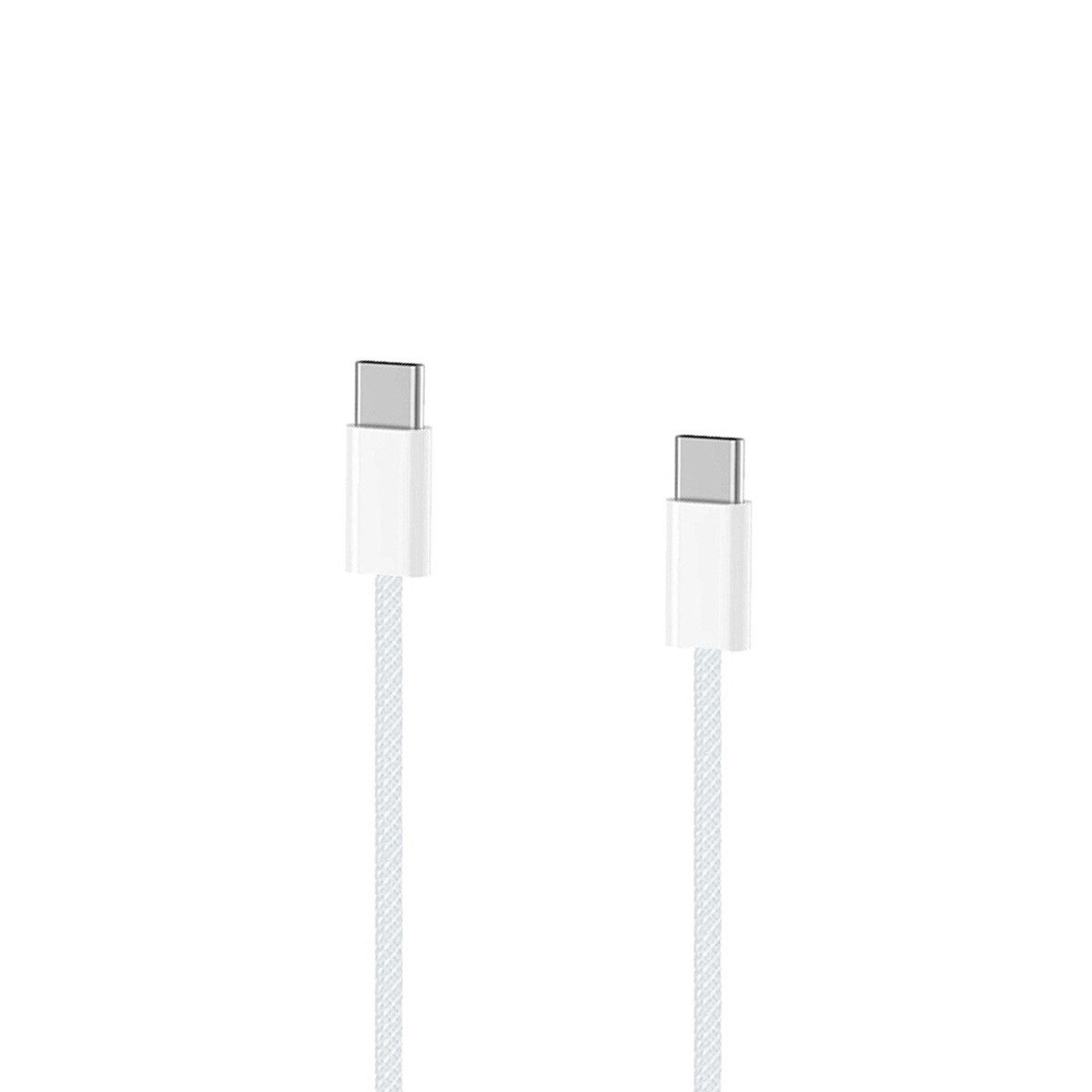 Ventarent Ladekabel USB-C auf USB- C, Weiß, 1 Meter - Gewebt- Smartphone-Kabel, USB-C, USB-C (100 cm), Schnelladekabel passend für Samsung, Apple und vielen andere Marken