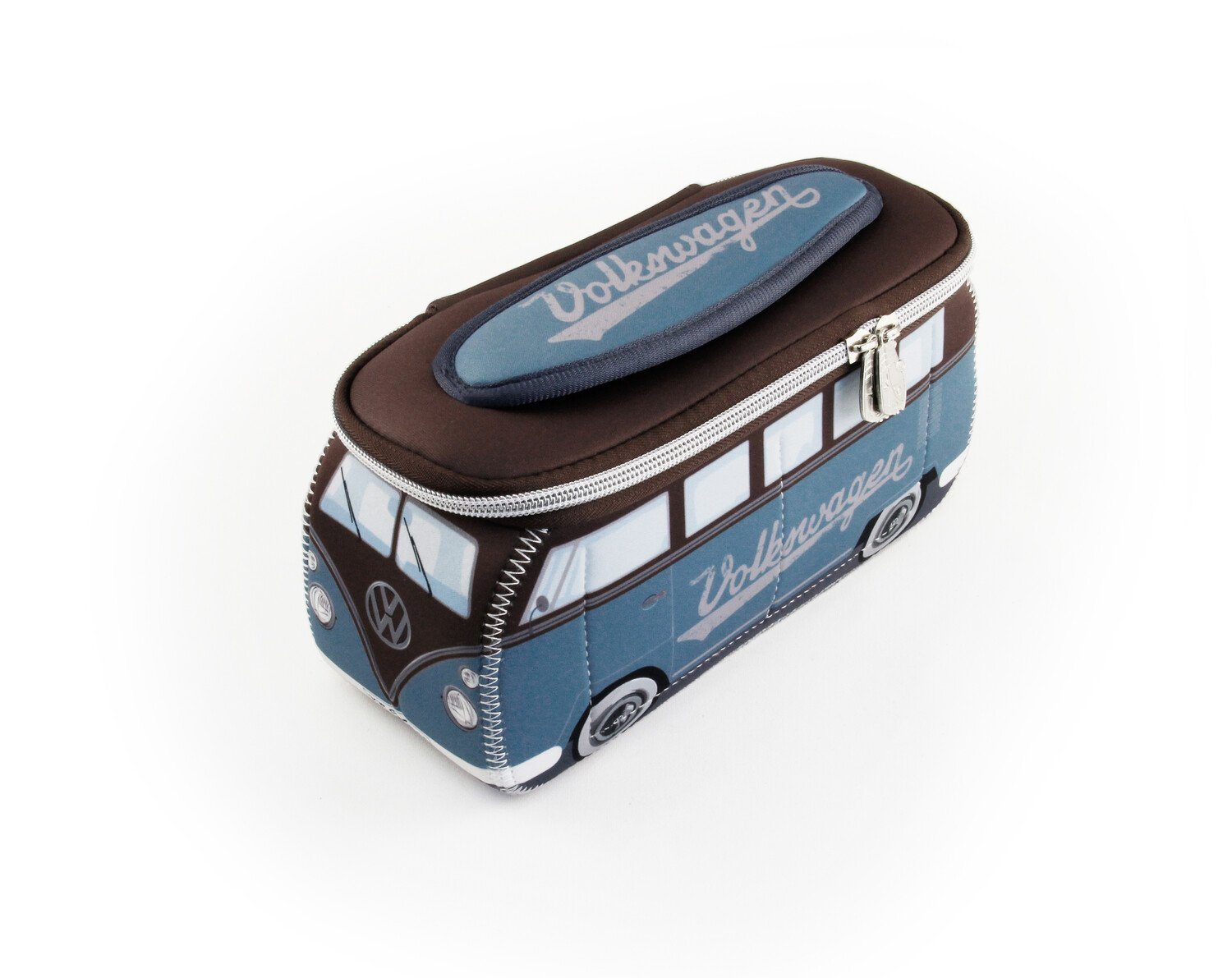 VW Collection by BRISA Kulturbeutel Volkswagen Neopren Schminktasche, Reisebeutel, funktionale Kosmetiktasche im T1 Bulli Bus Design, 23x11x8 cm