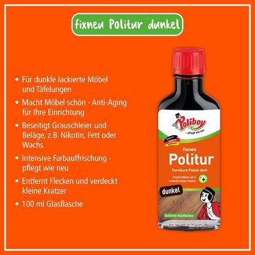poliboy Fixneu Möbelpolitur dunkel - 100 ml - Möbelreiniger (für dunkle Oberflächen - Made in Germany)