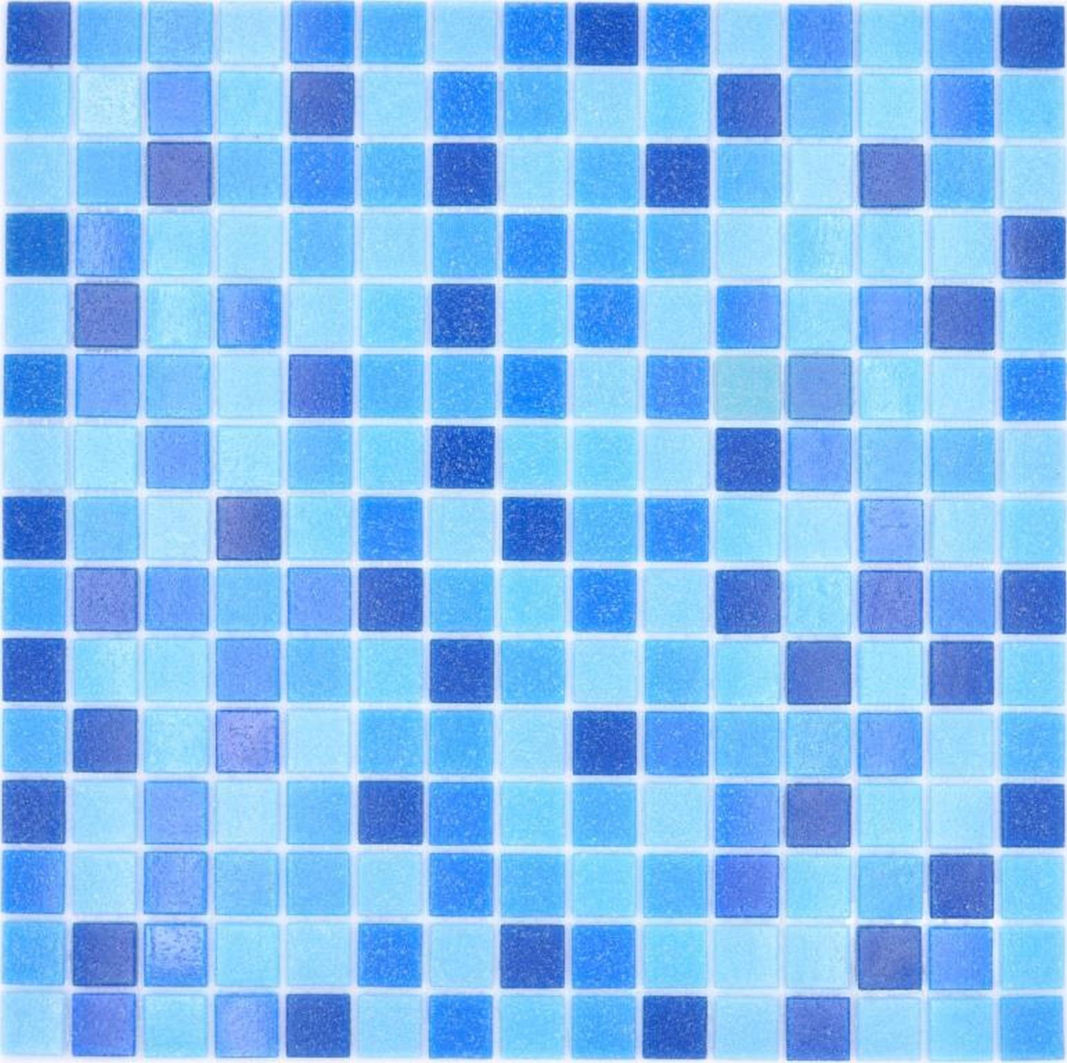 Mosani Bodenfliese Glasmosaik Mosaikfliesen blau Poolmosaik