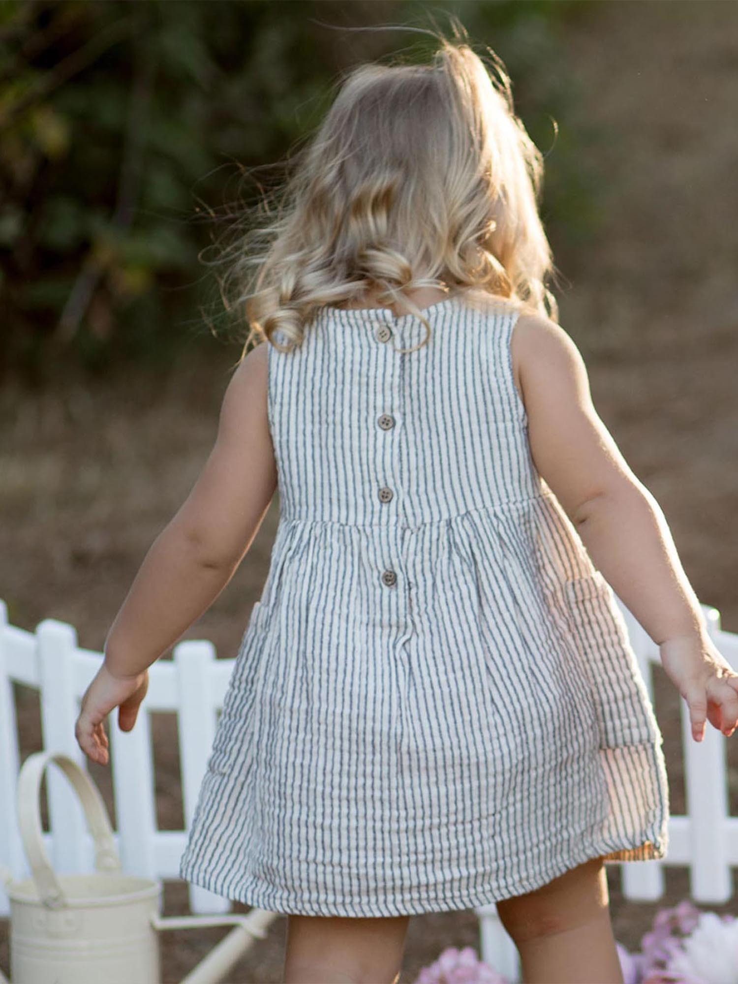 OrganicEra Sommerkleid Ärmelloses Baby Sommerkleid aus Bio-Musselin (Einzelstück, 1-tlg) GOTS-zertifiziert