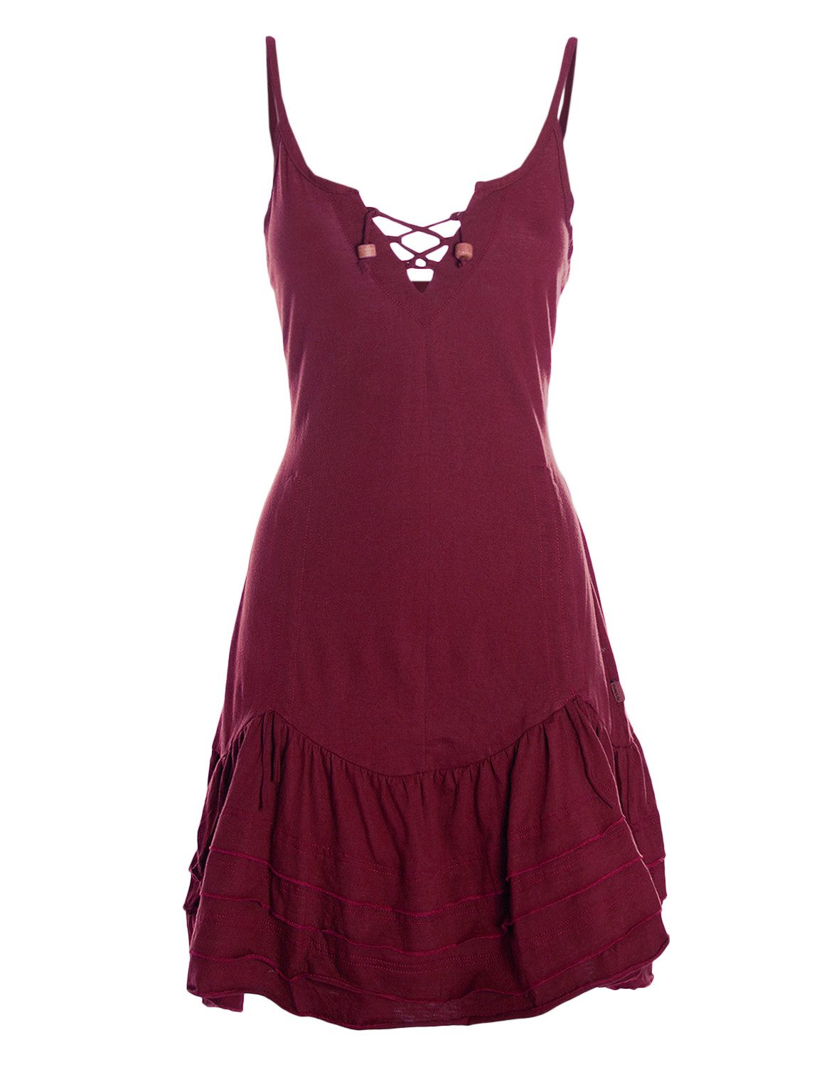 Vishes Sommerkleid Trägerkleid Damen Verstellbar Schnürung Raffrock Jersey Alternative Mode, Boho, Hippie, Ethno, Festival