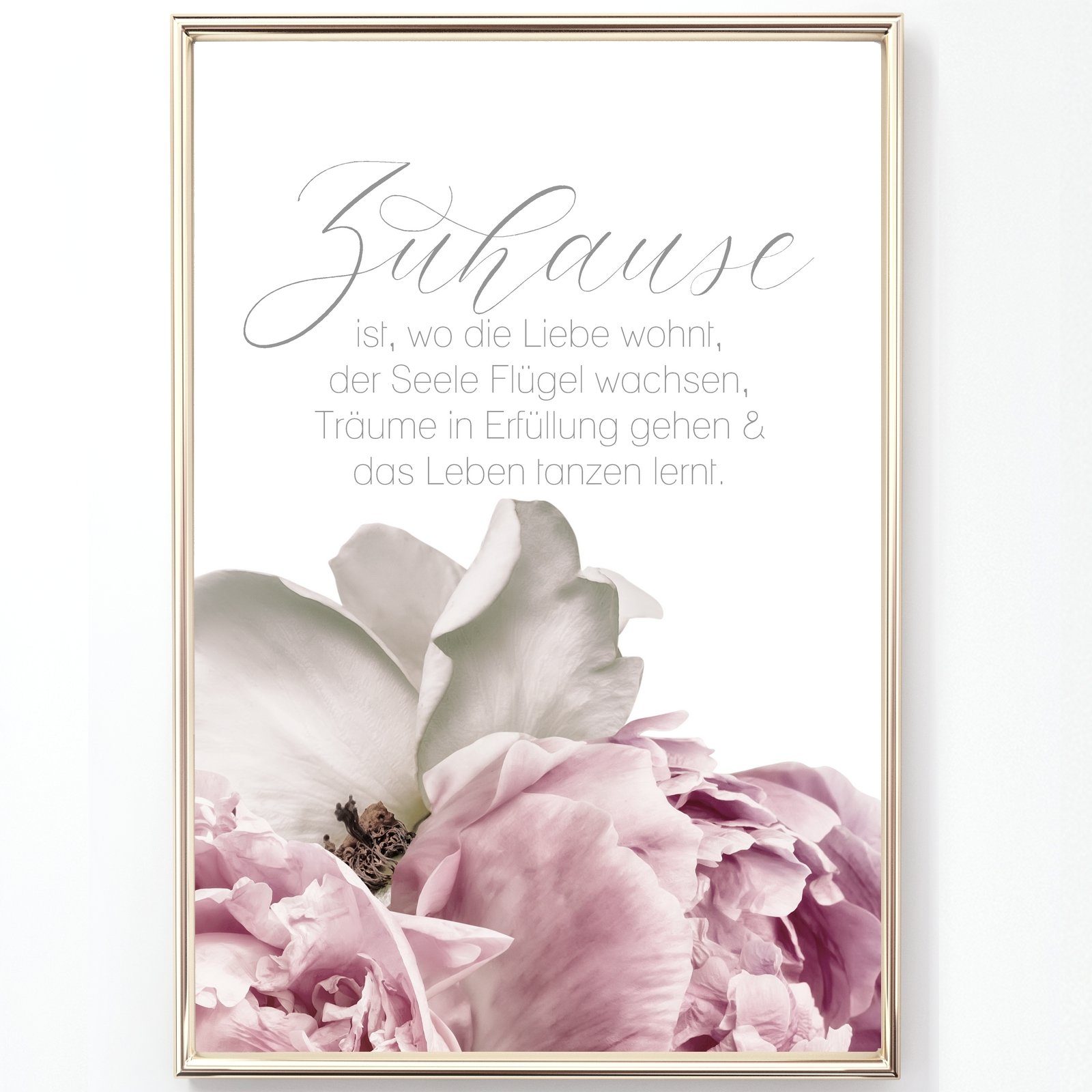 homestyle-accessoires Poster Bilderset Bilder Wandbilder ZUHAUSE IST WO DIE LIEBE WOHNT 3erSet, - OHNE BILDERRAHMEN - Sorgfältige & sichere Verpackung – Bild 4 von 5