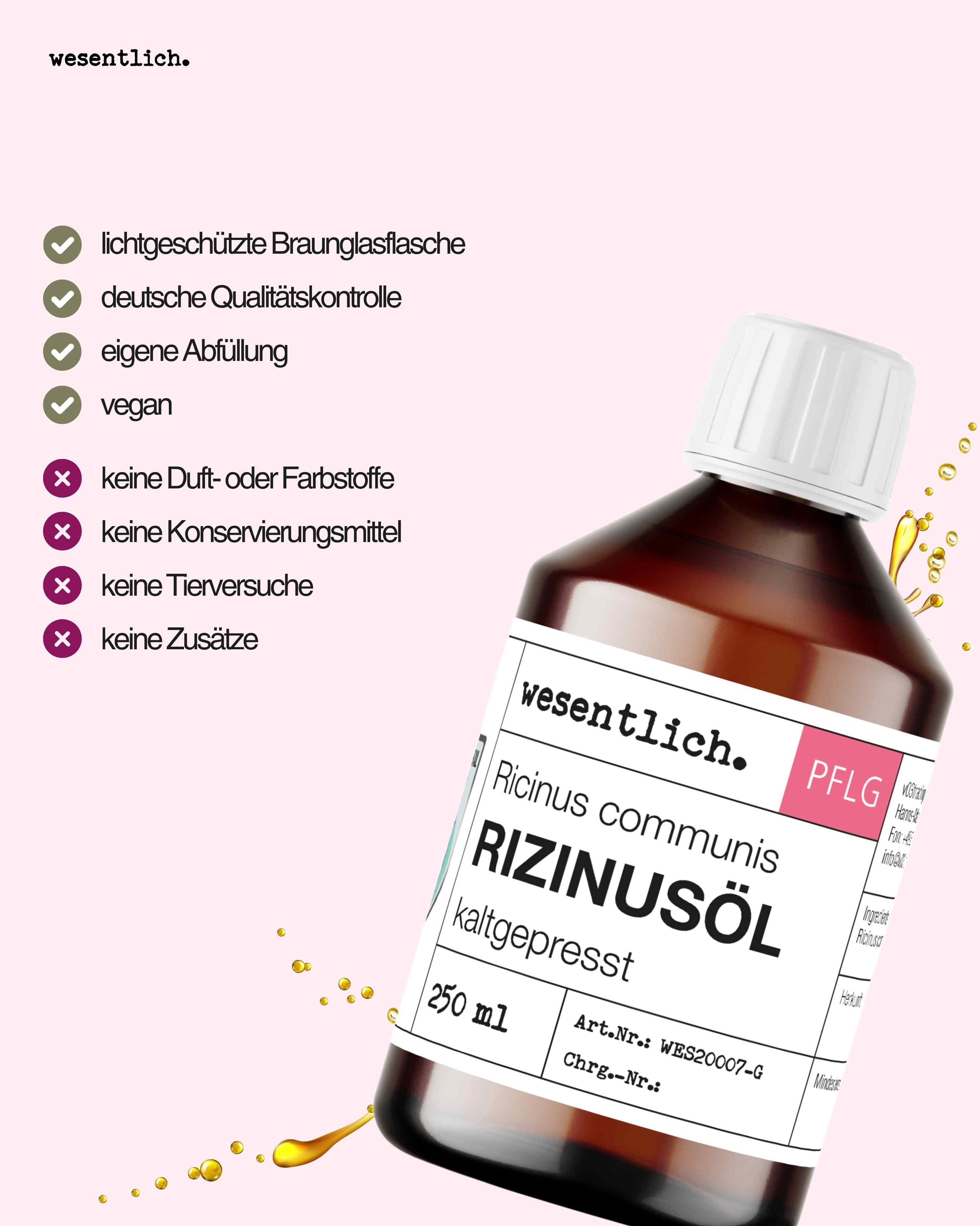 wesentlich. Körperöl Rizinusöl kaltgepresst 250ml