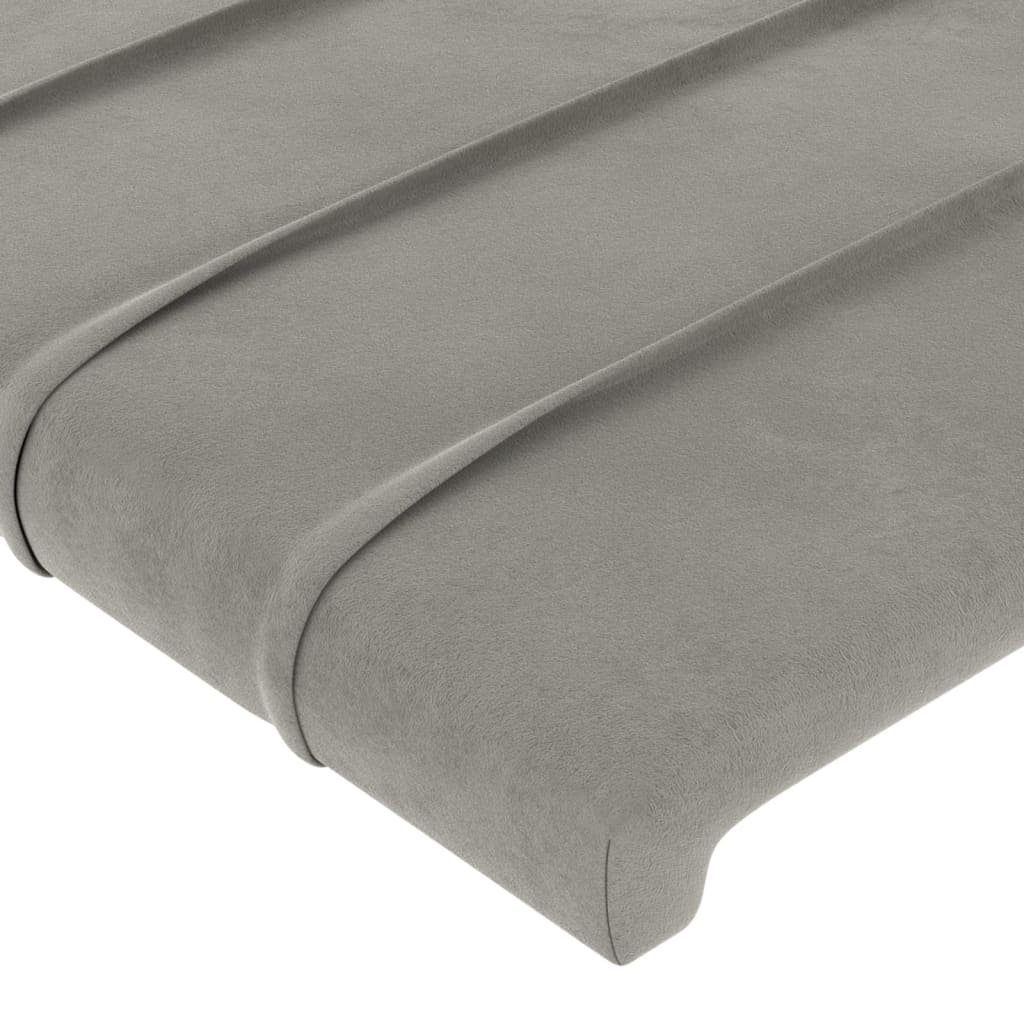 vidaXL Bett Kopfteile Hellgrau 200x5x78/88 cm Samt (1-tlg) – Bild 4 von 5