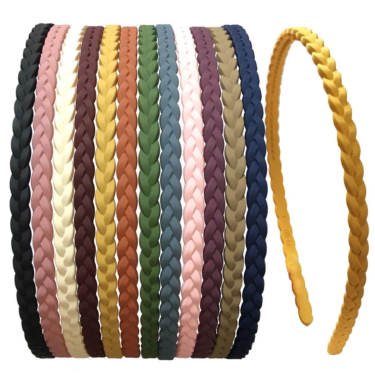 Zaewry Haarband 12 Stück 6 mm dünne Haarbänder für Mädchen und Frauen, Kunststoff, 12-tlg., Haarbänder mit Zacken