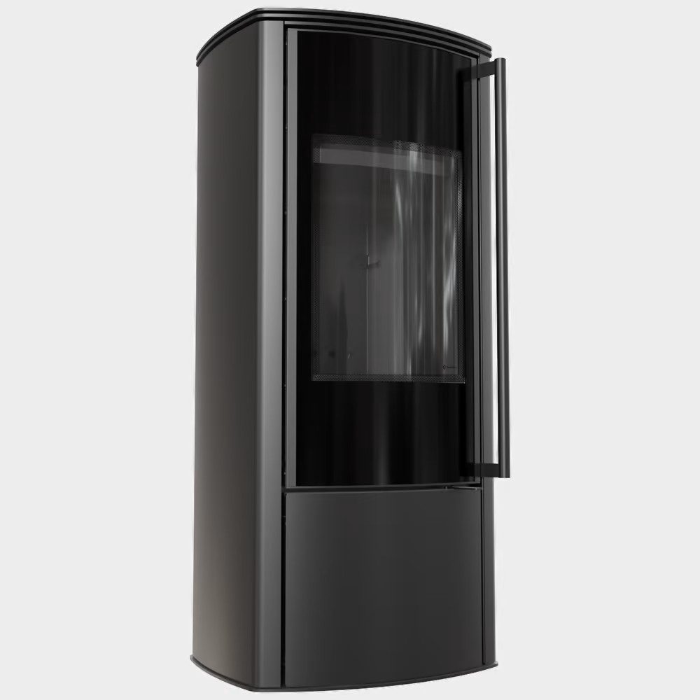 Kratki Kaminofen Stahlofen KRATKI AB KRATKI ENYO R 5,5 kW Ø 100/150 schwarz BK, 5.5 kW