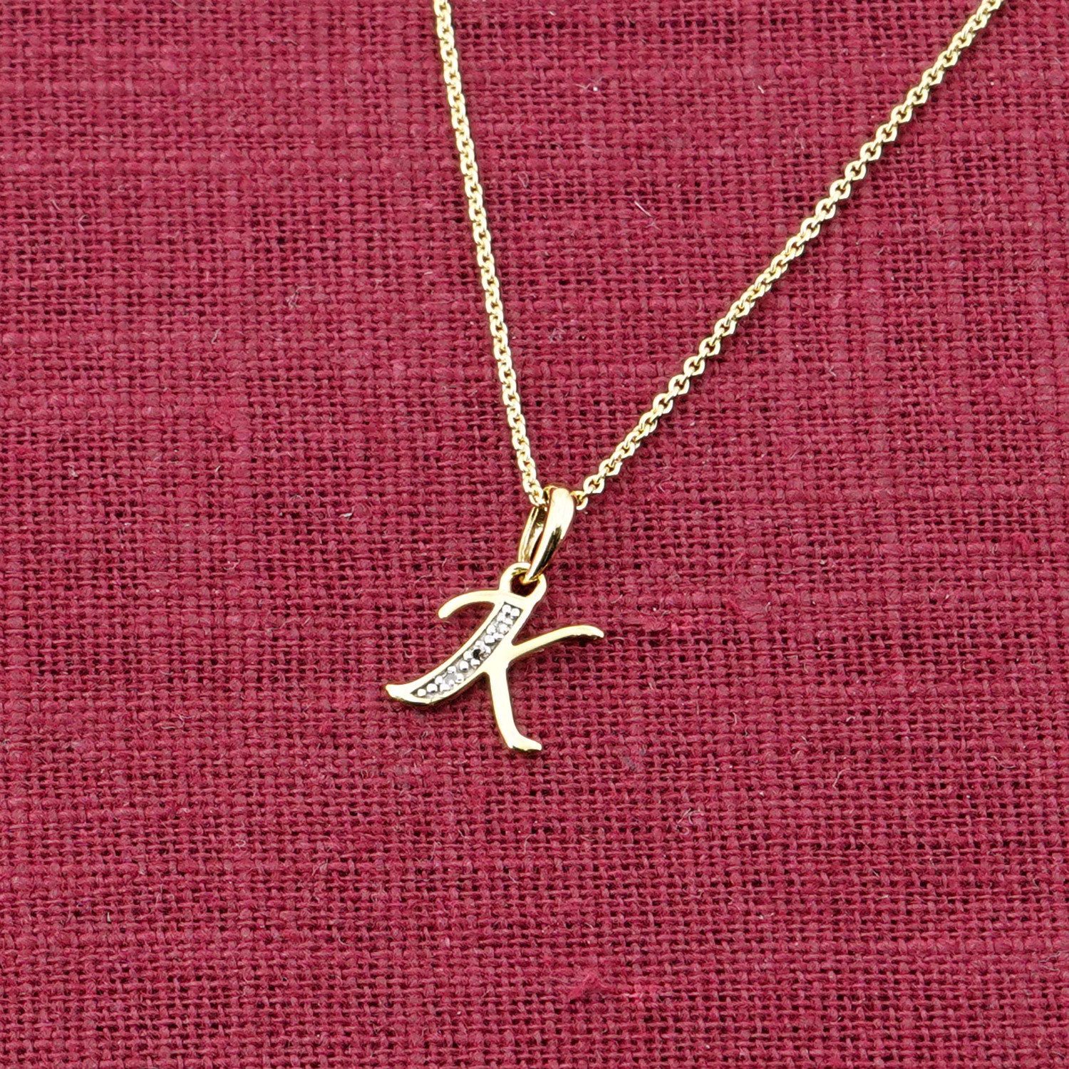 trendor Kette mit Anhänger Buchstaben-Anhänger K Gold 333/8K mit vergoldete günstig online kaufen