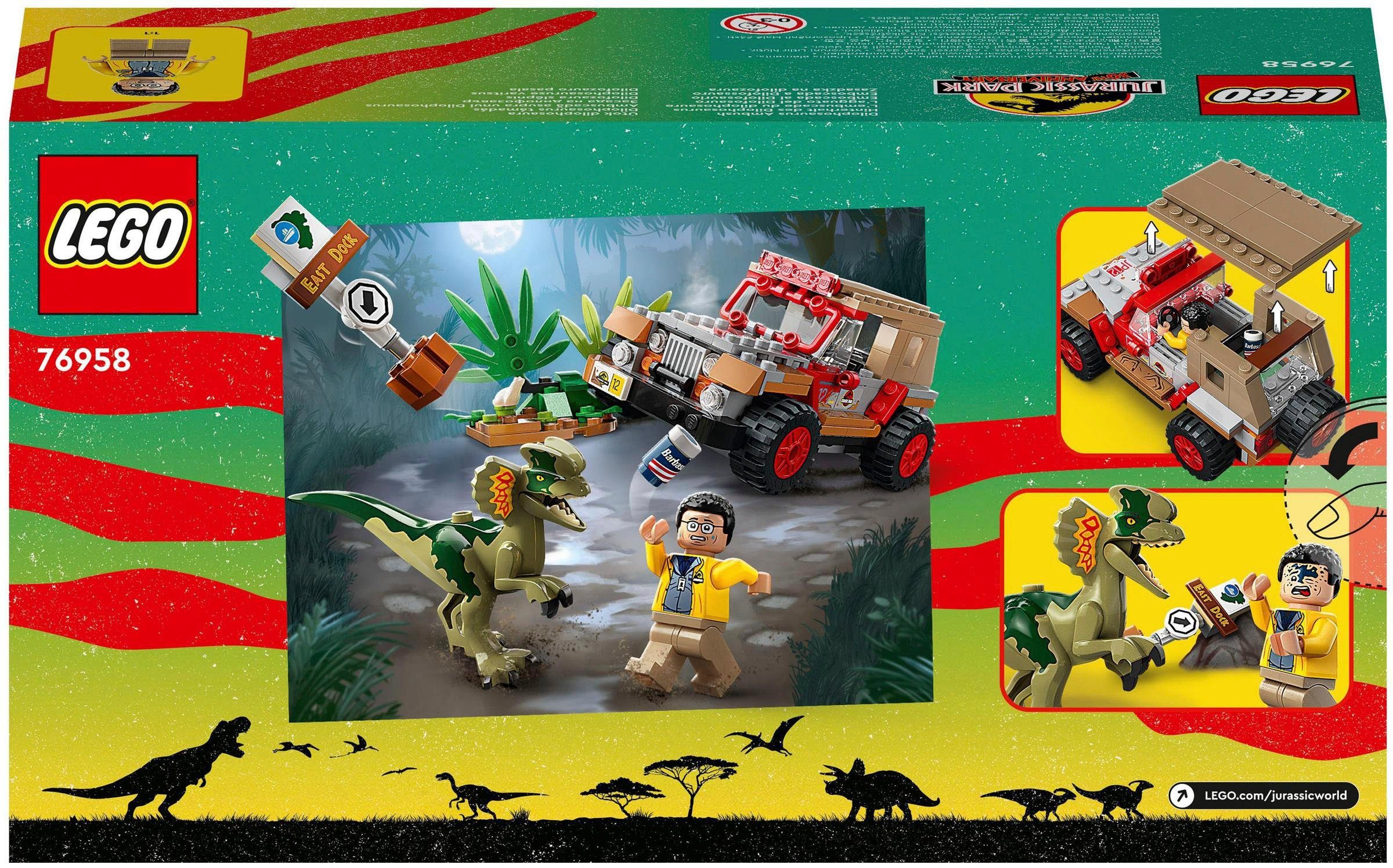 LEGO® Konstruktionsspielsteine Hinterhalt (211 St), Europe Made LEGO® des Dilophosaurus Park, in Jurassic (76958)