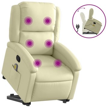 vidaXL Sessel Massagesessel mit Aufstehhilfe Creme Echtleder (1-St)