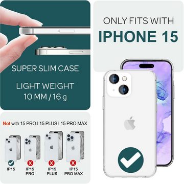 Nalia Smartphone-Hülle Apple iPhone 15, Klare 360 Grad Hülle / Rundumschutz / Transparent / Displayschutz Case