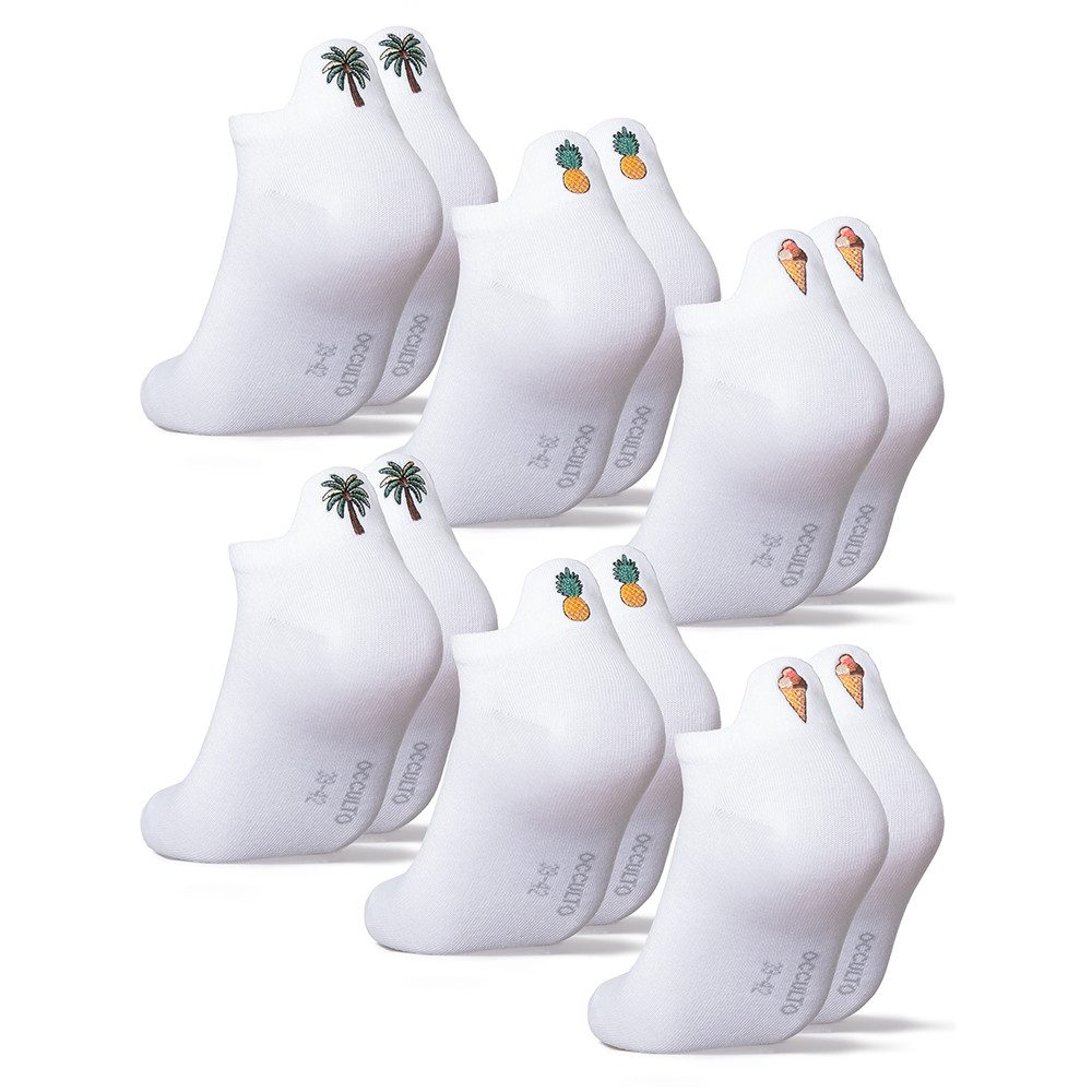 OCCULTO Sneakersocken Damen & Herren Motiv Sneaker Socken 6er Pack (Modell: Luca) (6-Paar)