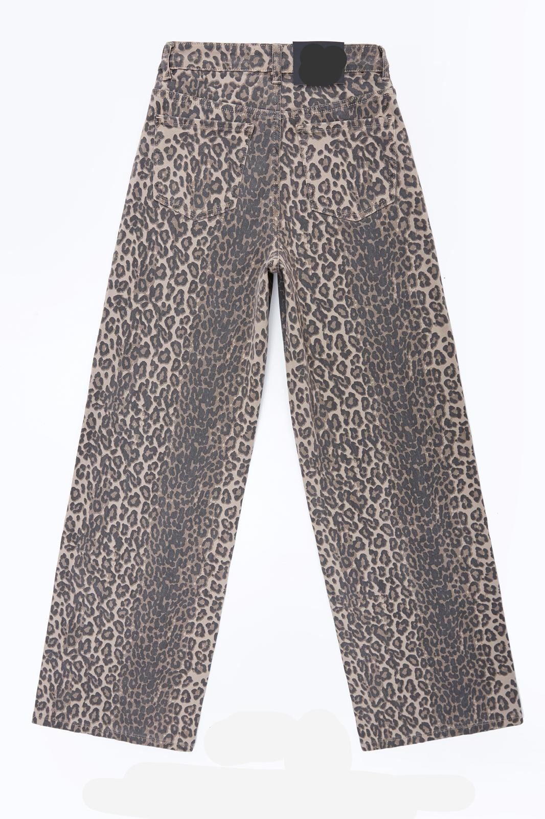 HELLO MISS Weite Jeans Leopard Jeans Hose, Wide Leg Hose, Leopardenprint Hi günstig online kaufen