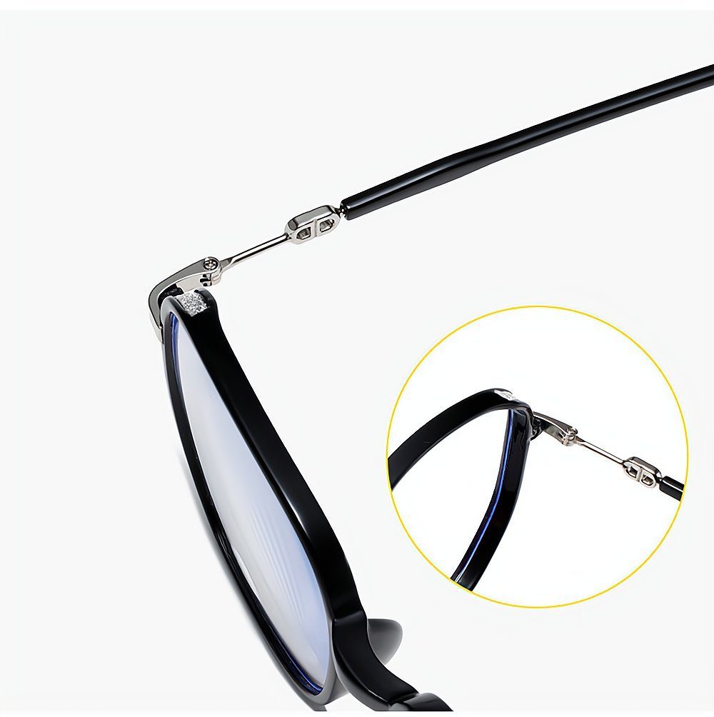 PACIEA Lesebrille Damen Blaulichtfilter Glitzerrand Oversized Anti-Müdigkeit