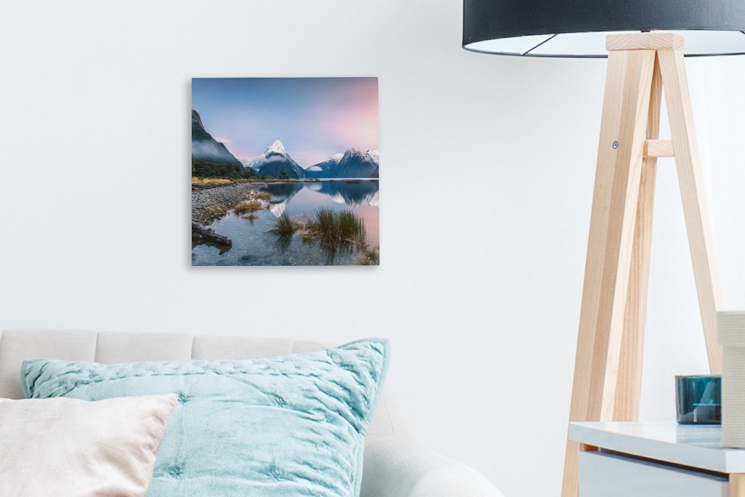 Ozeanien, Leinwandbild Fiordland-Nationalpark OneMillionCanvasses® im Sonnenaufgang Schlafzimmer Bilder Wohnzimmer in Leinwand St), für (1