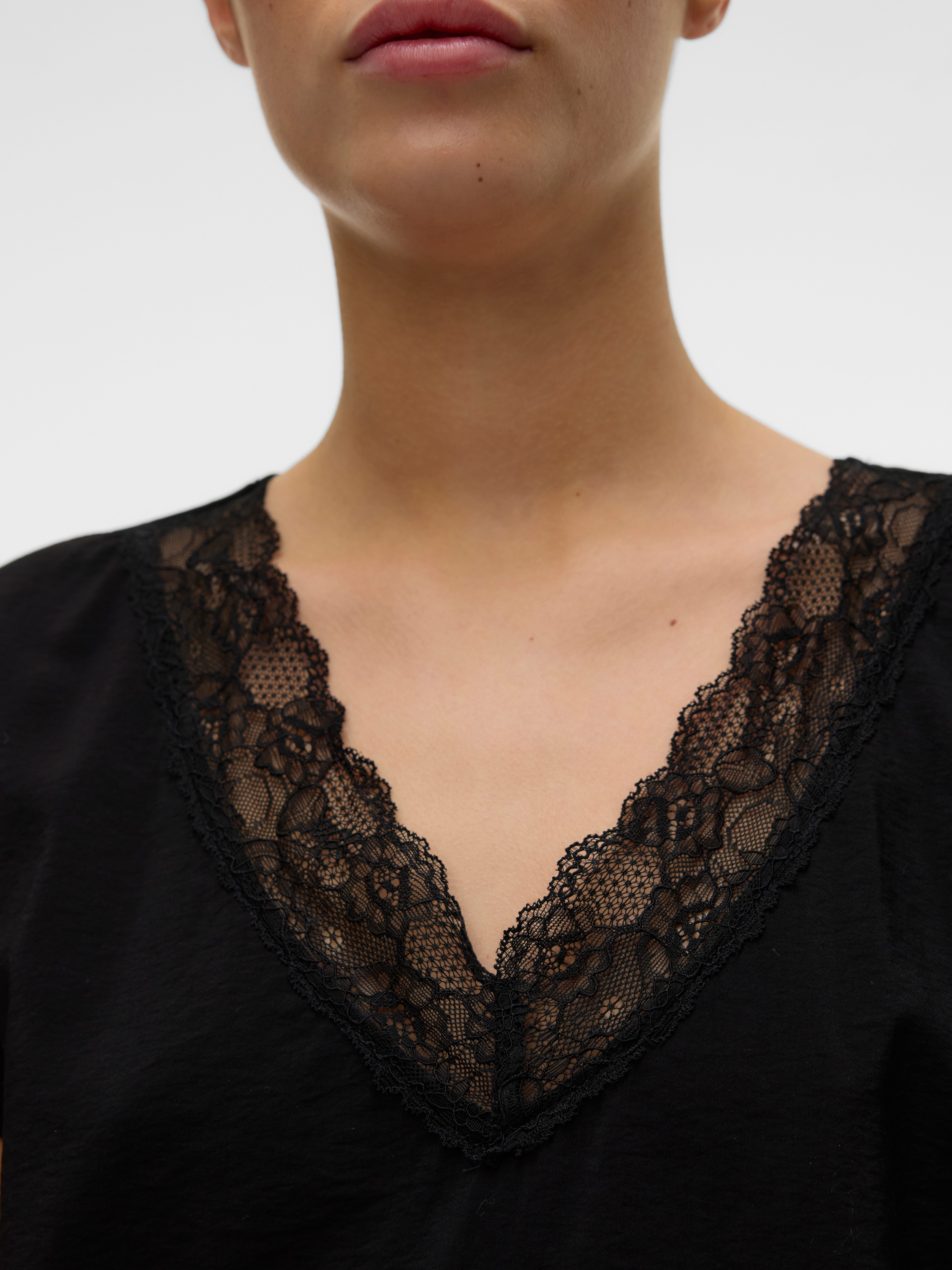 Vero Moda Spitzentop VMSAFA SL V-NECK LACE TOP WVN GA NOOS