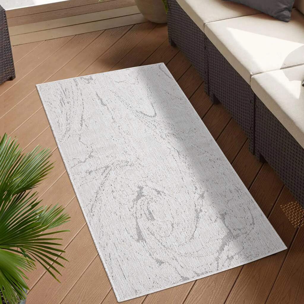 Carpet City Outdoorteppich DUO RUG 5733, rechteckig, Höhe: 5 mm, Wendeteppich Wetterfest In- & Outdoor, Balkon, Terrasse, Wohnzimmer