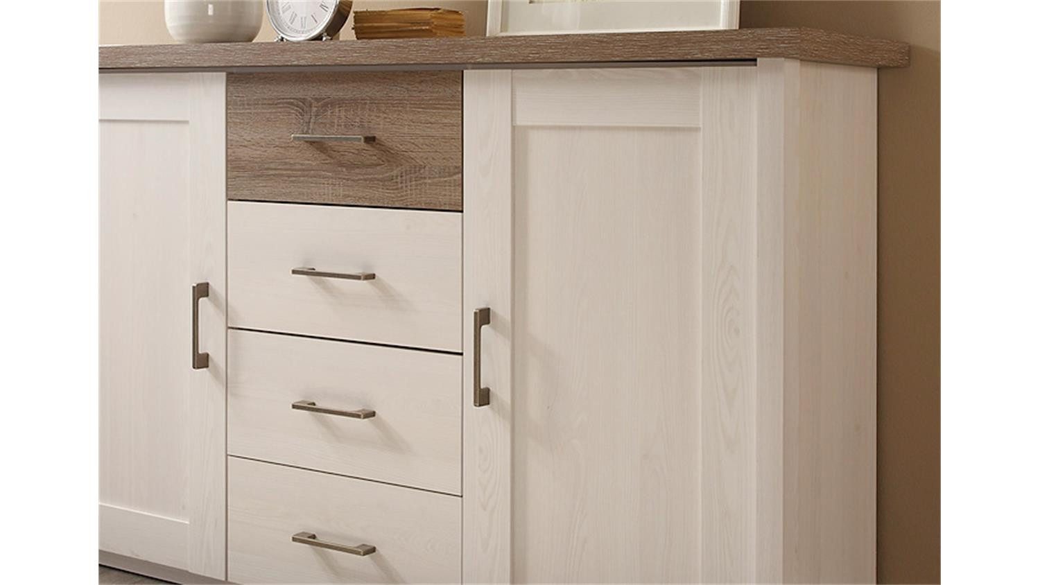 Bega Consult Kommode Kommode Luca Sideboard in Pinie weiß und Trüffel – Bild 2 von 2