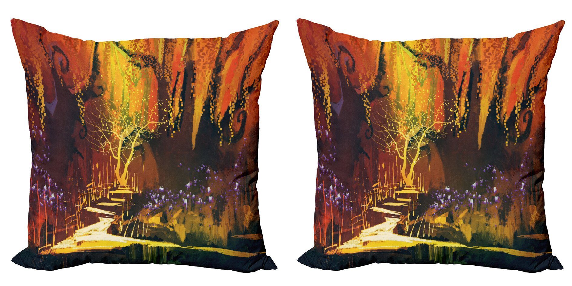 Kissenbezüge Modern Accent Doppelseitiger Digitaldruck, Abakuhaus (2 Stück), Landschaft Imaginary Blick auf den Wald