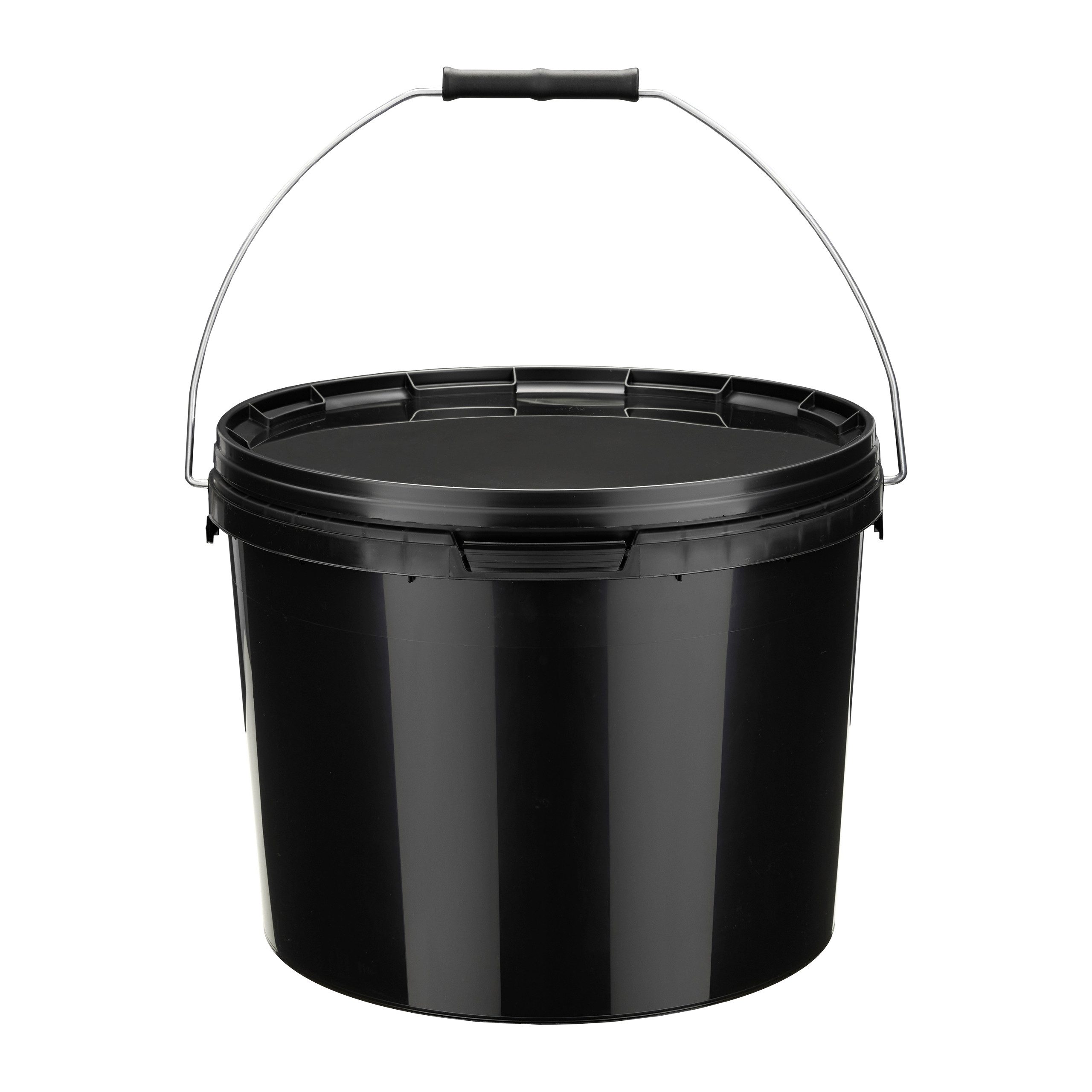 Garronda Putzeimer Eimer mit Deckel 10 L für Lebensmittel und Chemikalien GD-0115, (100-tlg., Set), Schwarz