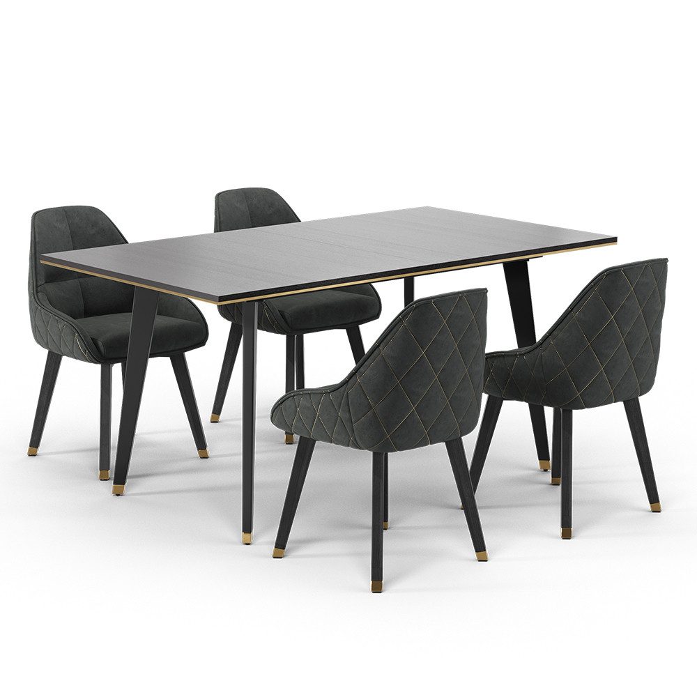 Vicco Essgruppe Goldamo, Schwarz/Gold, 200 x günstig online kaufen