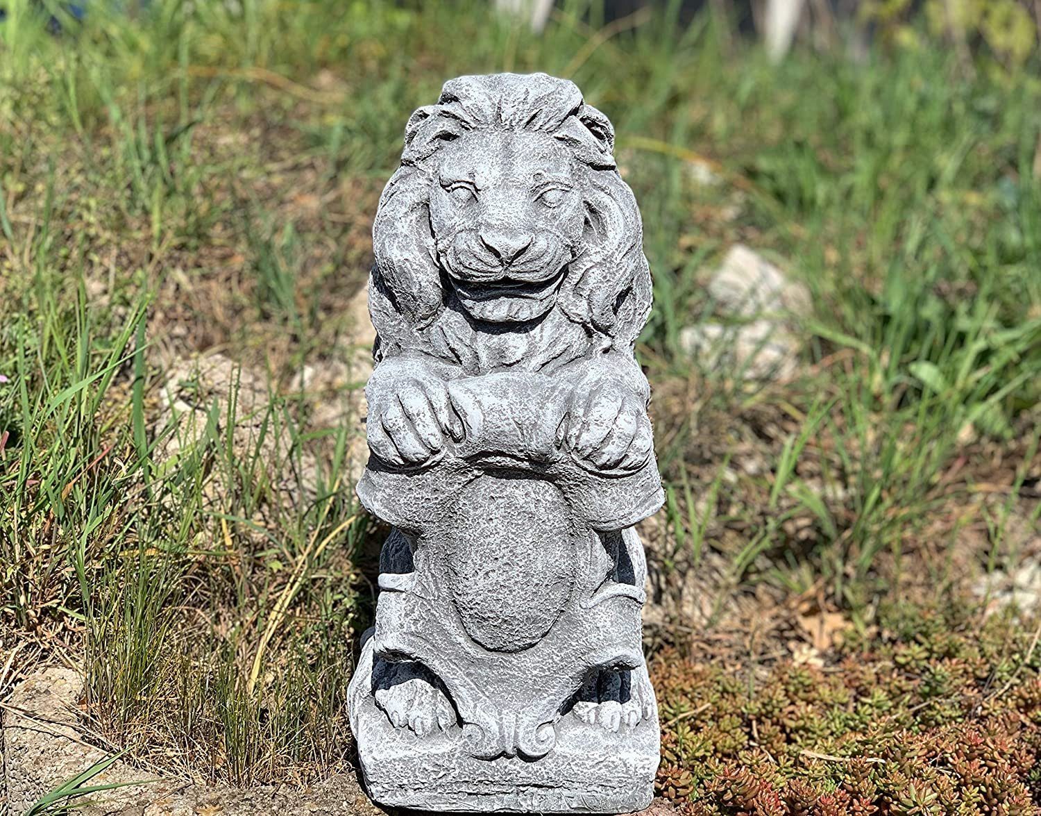 and Löwe Stone Style Steinfigur Gartenfigur