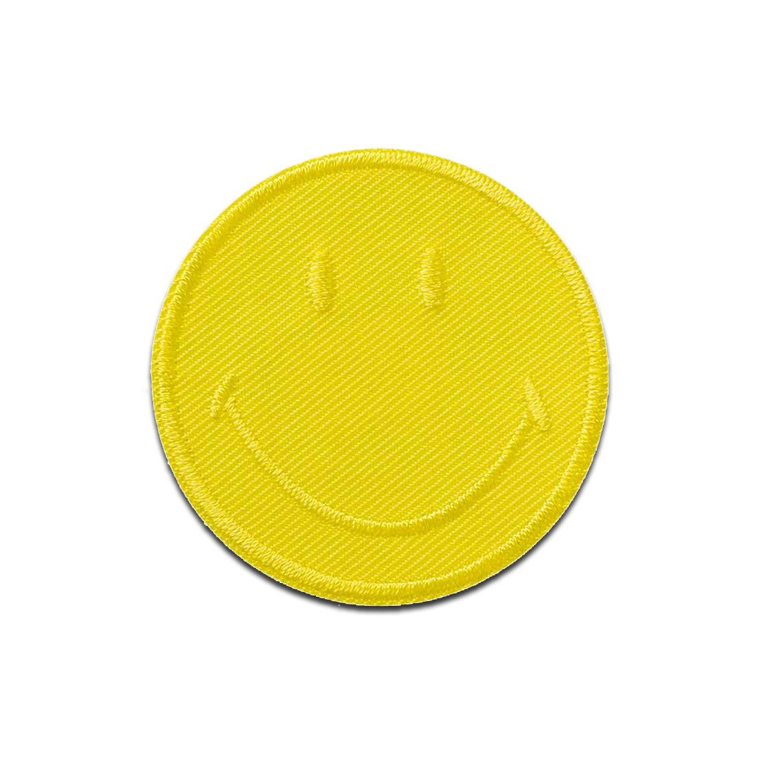 Smiley Aufnäher Bügelbild, Aufbügler, Applikationen, Patches, Flicken, zum aufbügeln, Polyester, Mono-Quick Smiley Gelb - Größe: 5 x 5 cm