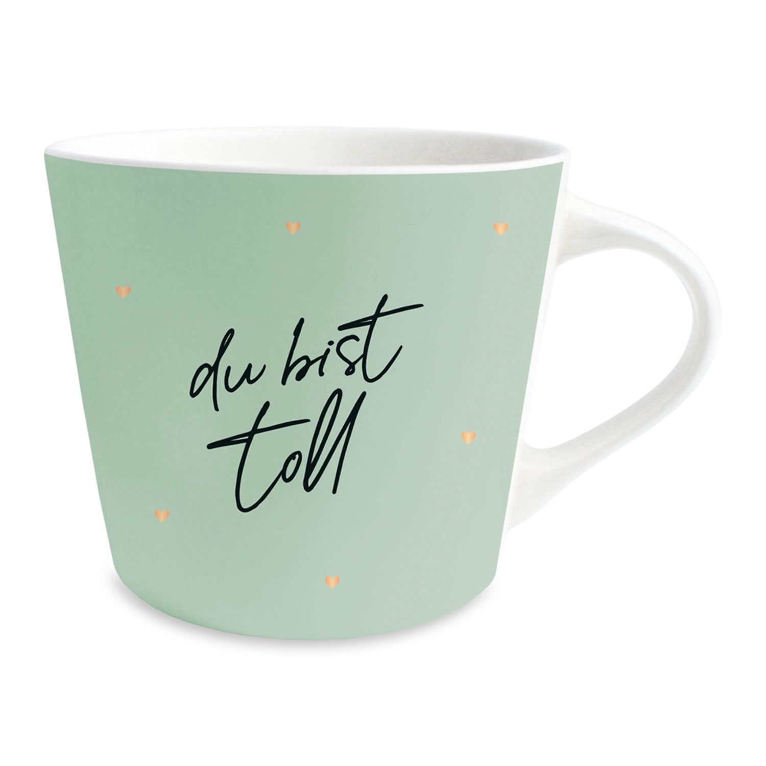 Grafik Werkstatt Tasse Kaffeetasse, mit Goldveredelung, Porzelantasse "Du bist toll", 420 ml, 1-tlg., Porzellan, Goldveredelung