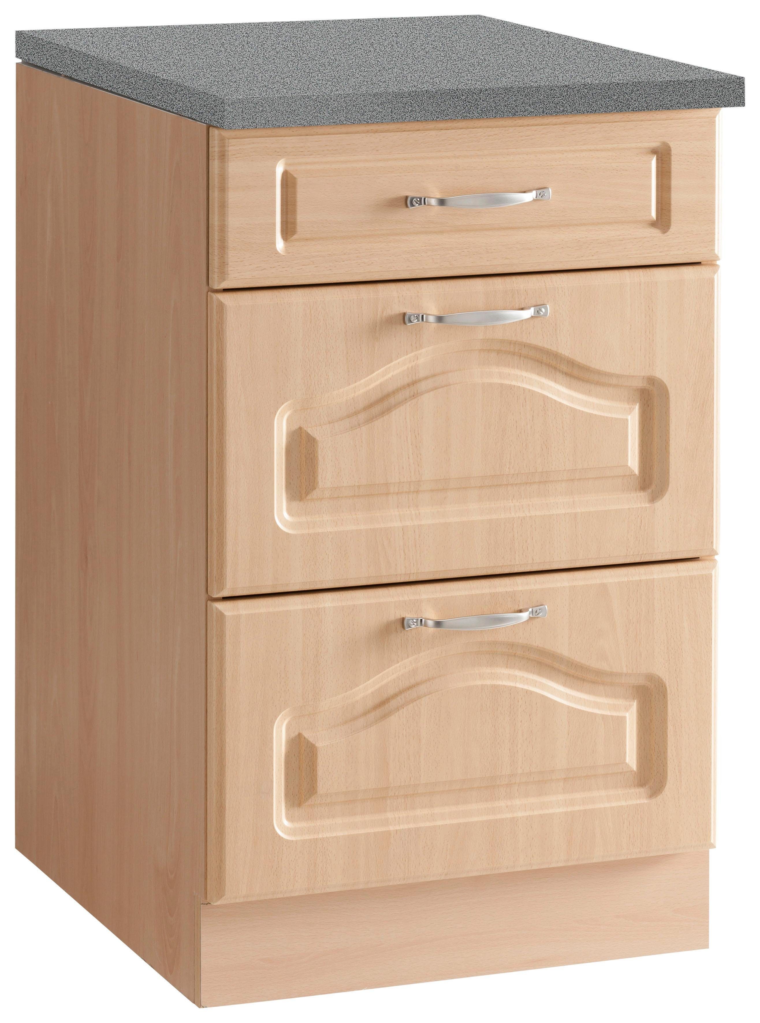 wiho Küchen Unterschrank Linz 50 cm breit, mit 2 großen Auszügen, in Landha günstig online kaufen
