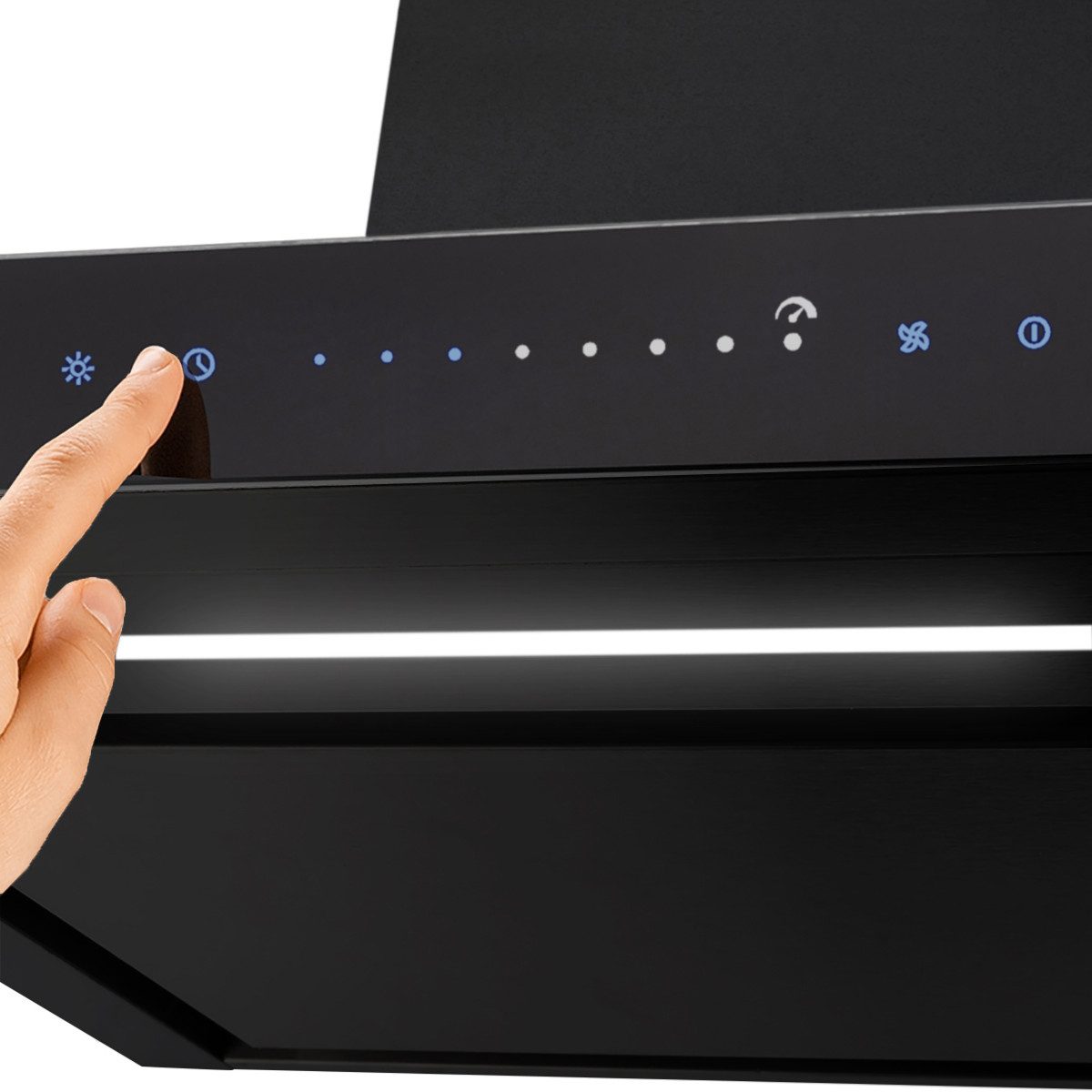 KKT KOLBE Wandhaube Dunstabzugshaube 60cm FLAT6006S Dunstabzugshaube 60cm FLAT6006S, Abzugshaube / Edelstahl / Schwarz / Glas / WIFI / 9 Stufen / LED