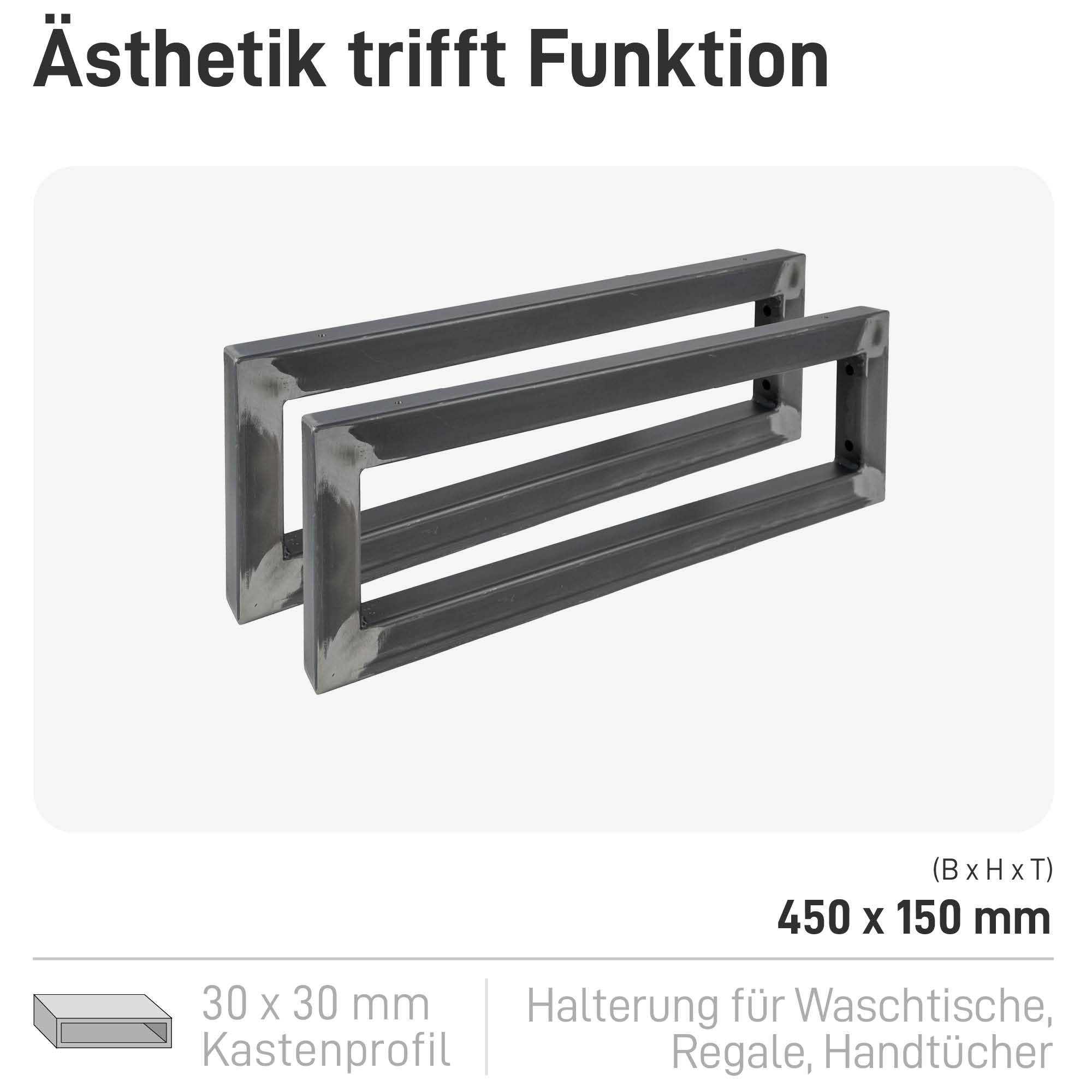 Natural Goods Berlin Wandregalhalter Wandkonsole RECHTECK, günstig online kaufen