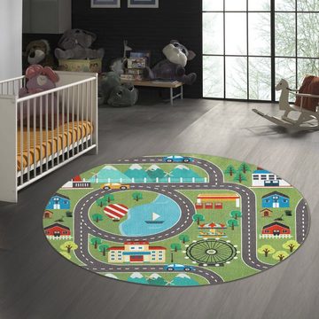 Teppich Spielteppich - Straßenteppich in Grün, TeppichHome24, rechteckig, Höhe: 10 mm