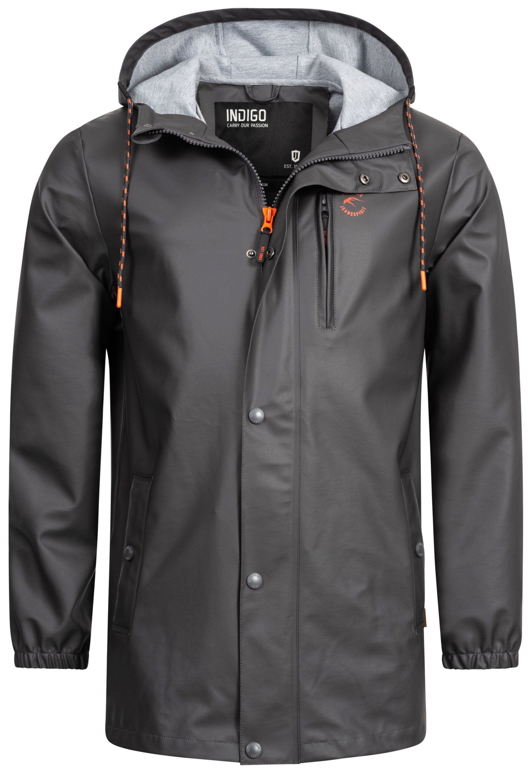 Indicode Regenjacke Herren Malmoe Nässeschutz Herrenjacke halblange, mit Kapuze