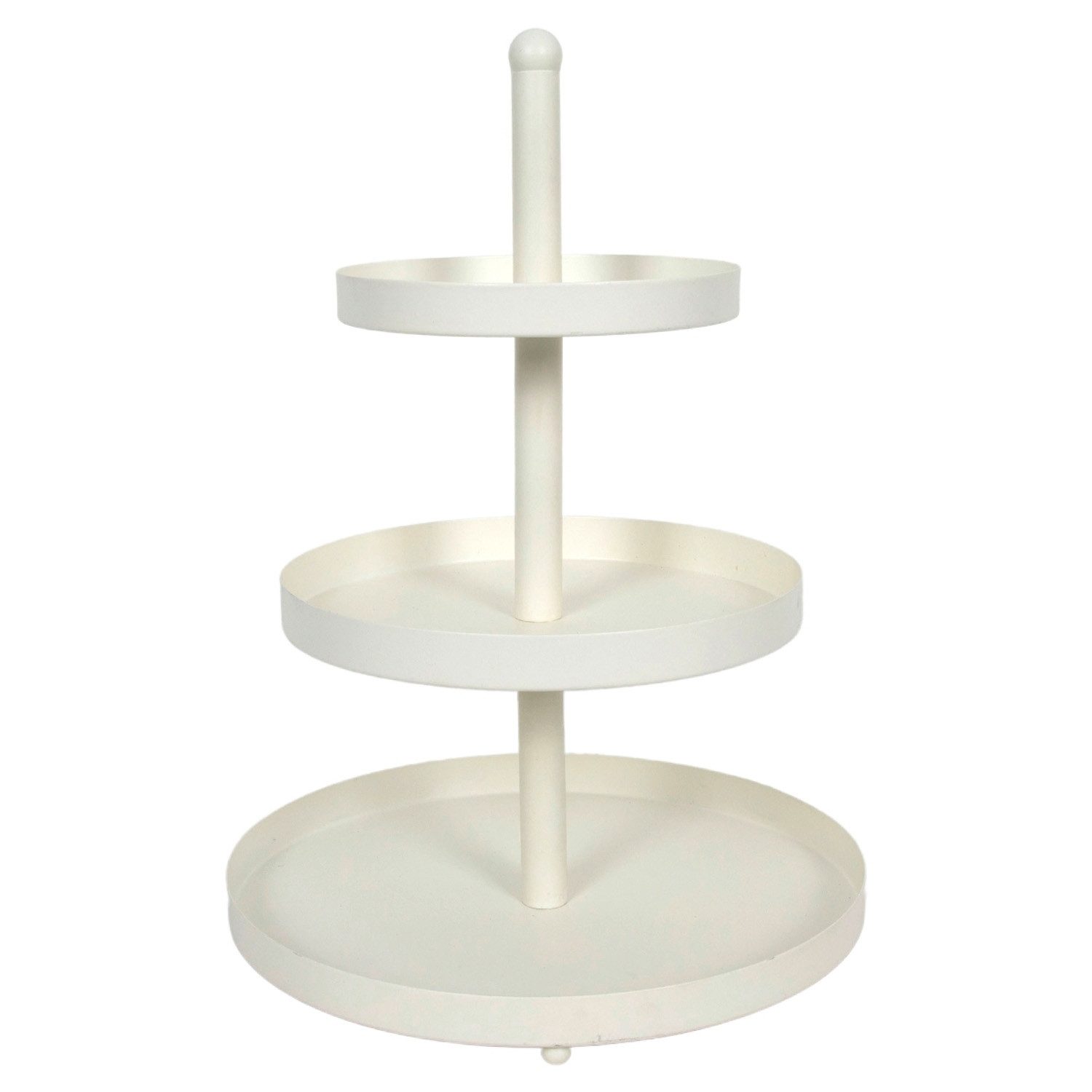 HIT Trading Etagere SISSI, Ø 33 x H 55 cm, Weiß, mit 3 Etagen, Metall