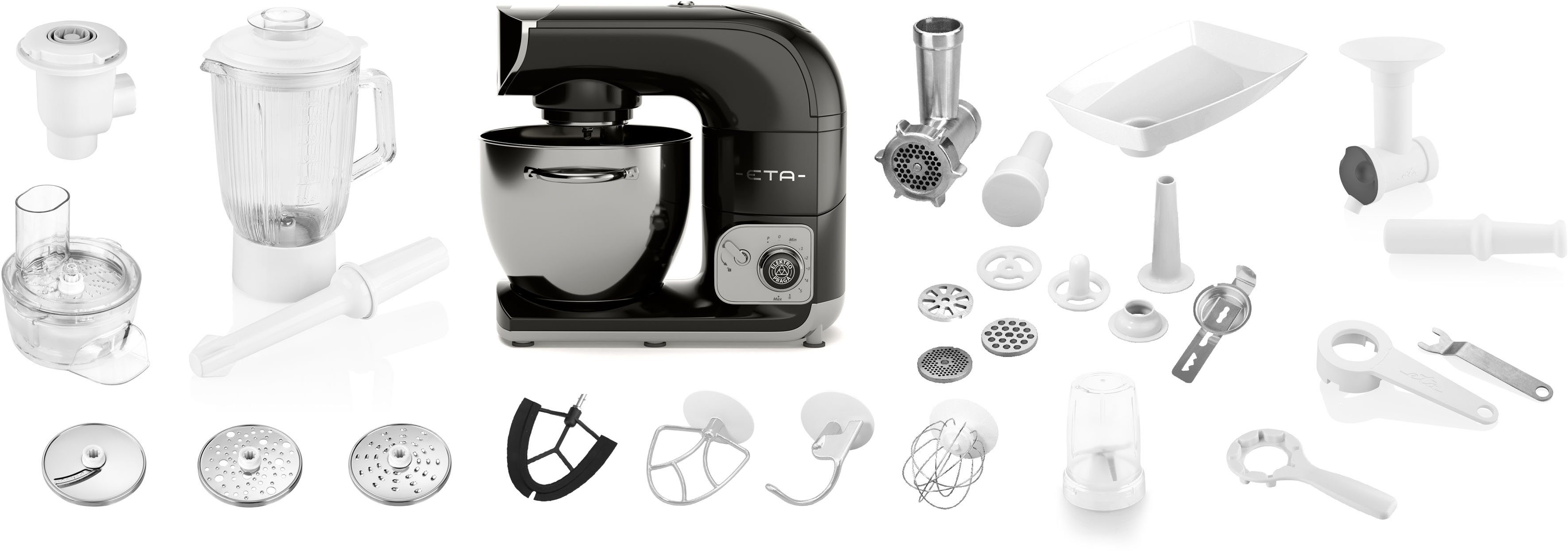 eta Küchenmaschine Gratus Storio, 1200 W, 5,5 l Schüssel, 5,5 l Edelstahlschüssel, PULSE-Funktion