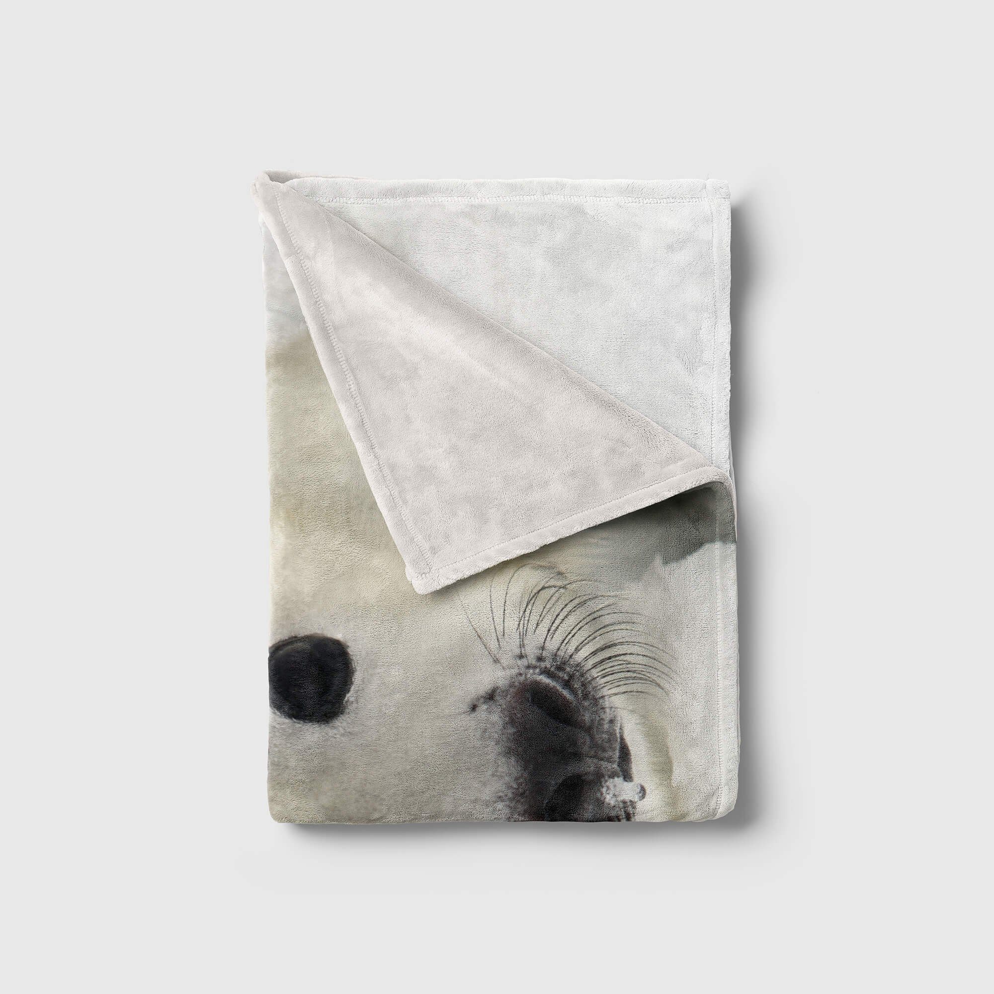 Süß Robbenbaby Kuscheldecke Strandhandtuch Handtücher Art mit Sinus Handtuch Saunatuch Baumwolle-Polyester-Mix Handtuch (1-St), Tiermotiv Fla,