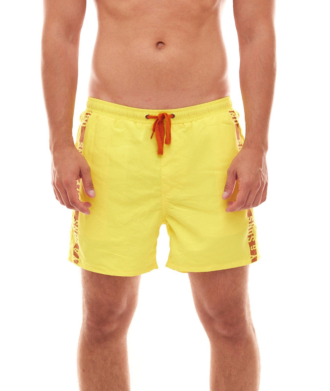 ONLY & SONS Stoffhose ONLY & SONS Herren Bade-Hose Schwimm-Shorts Ted Swim Print Badehose Gelb