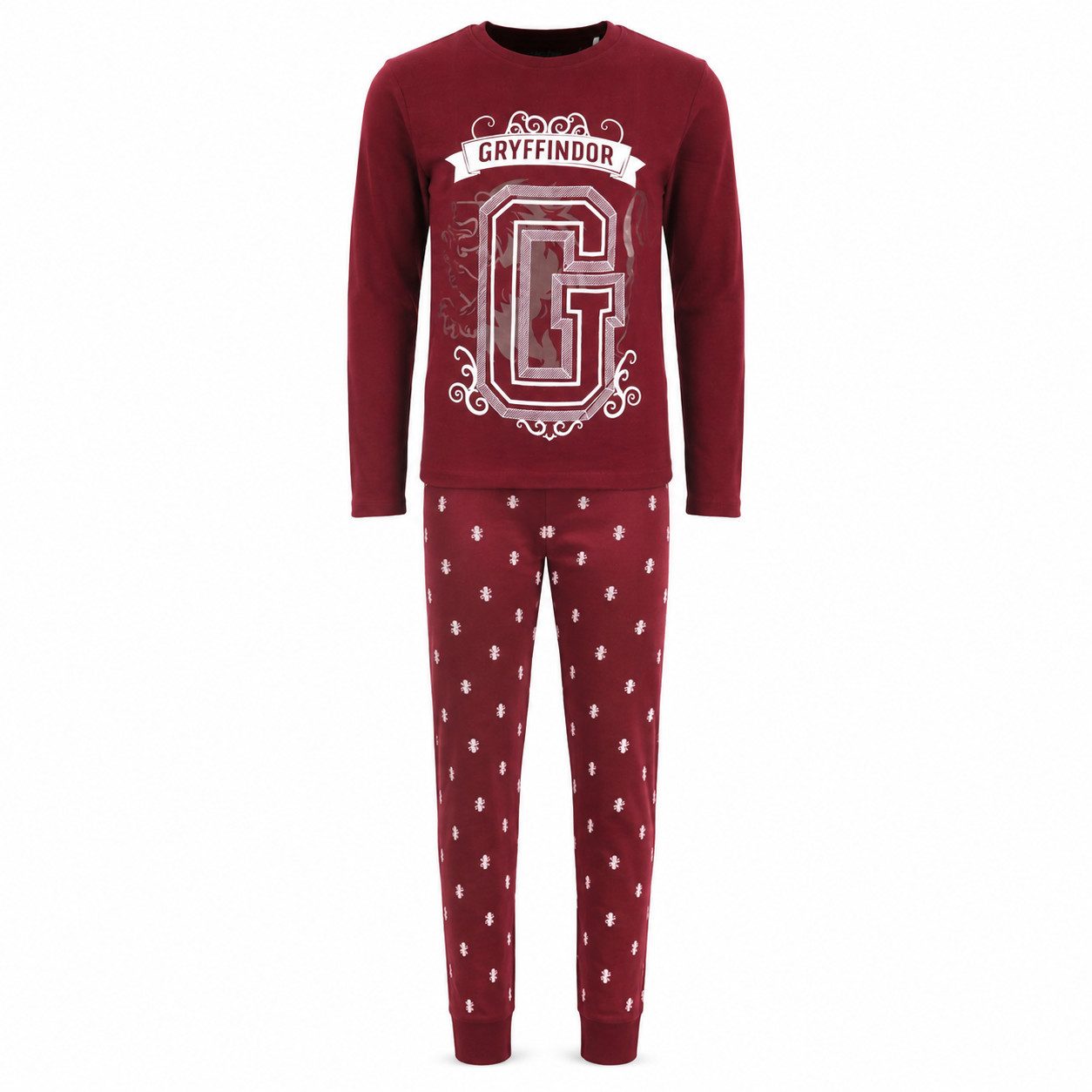 Harry Potter Schlafanzug Harry Potter Gryffindor Slytherin Jungen langarm Pyjama Gr. 134 bis 164, 100% Baumwolle