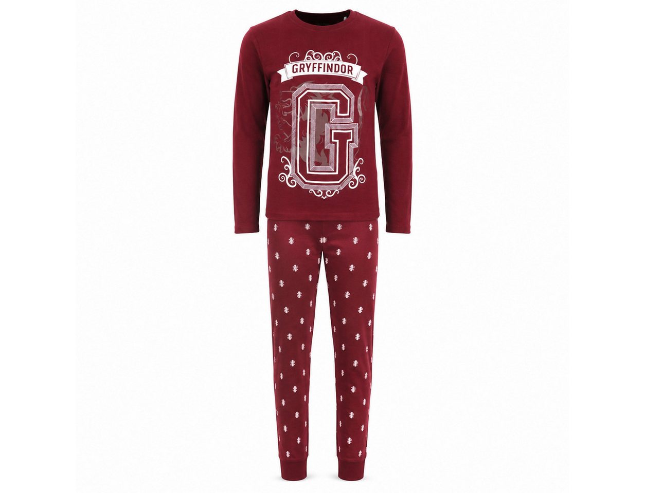 Harry Potter Schlafanzug Harry Potter Gryffindor Slytherin Jungen langarm Pyjama Gr. 134 bis 164, 100% Baumwolle