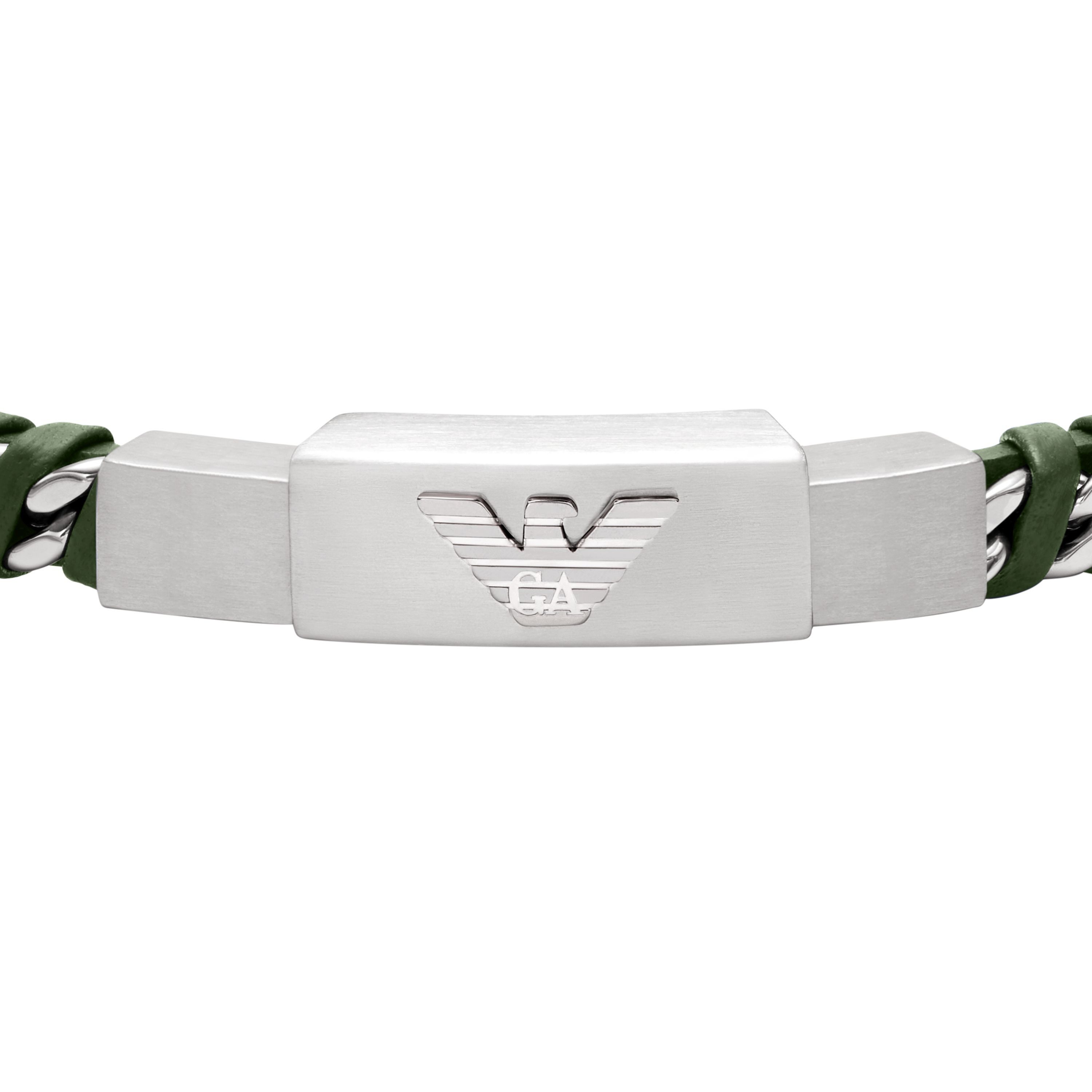 Emporio Armani Lederarmband Schmuck Geschenk Edelstahl, Leder