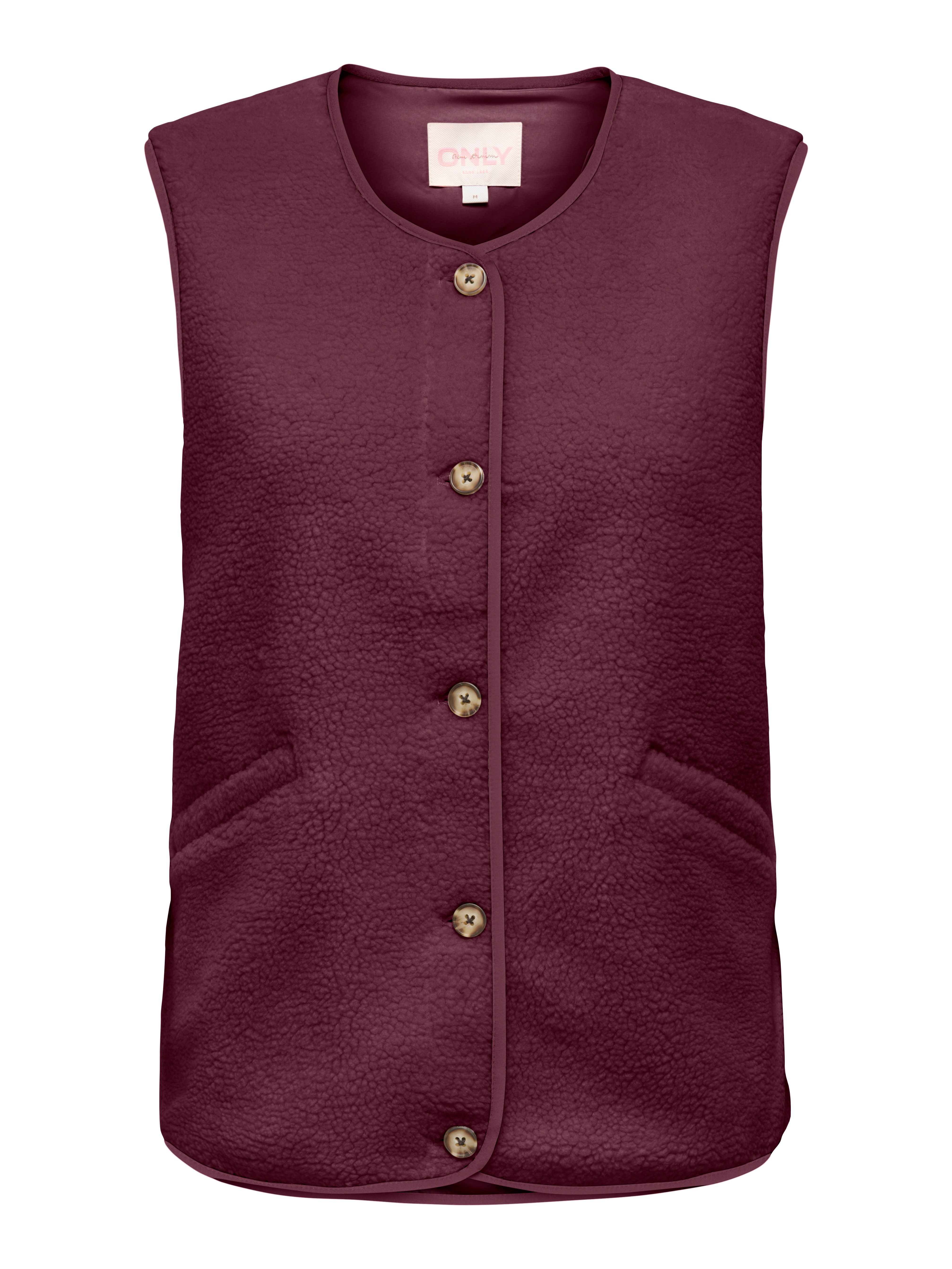 ONLY Plüschweste ONLBABY LIFE TEDDY VEST PNT CS Kunstfaser