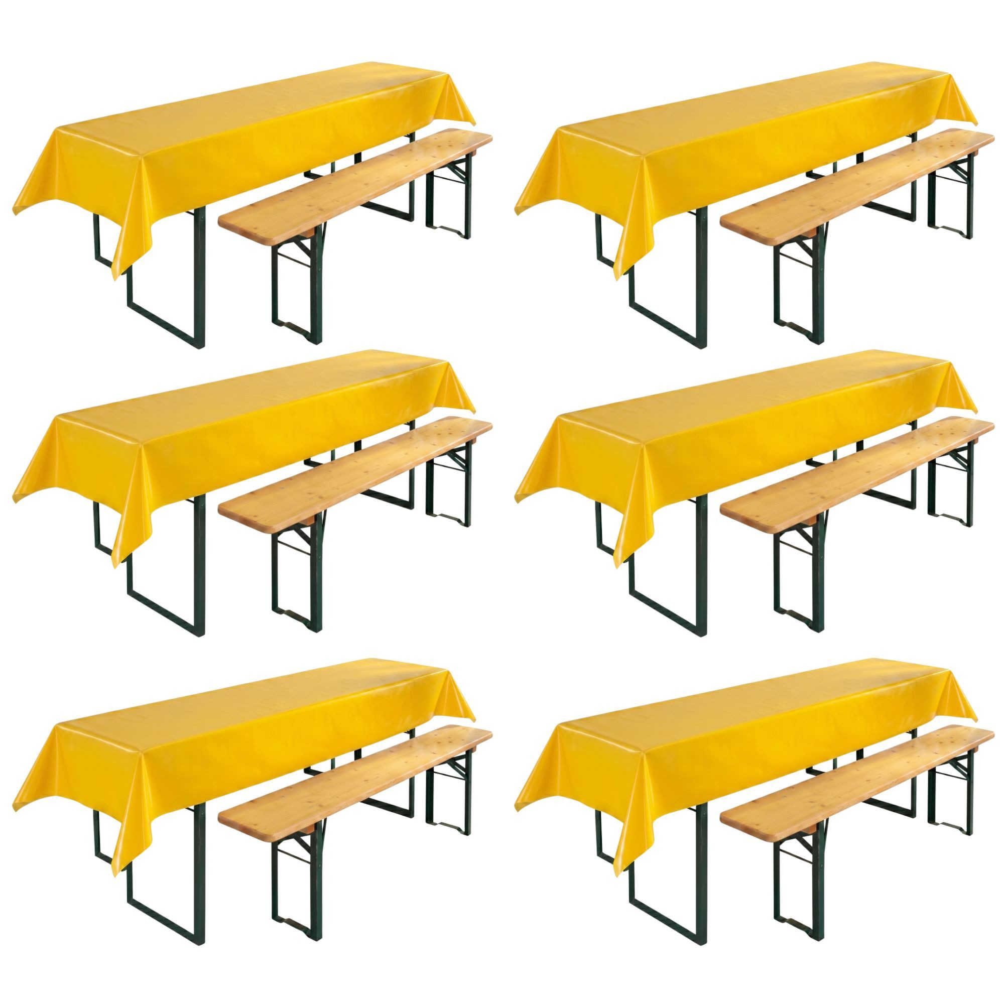 Beautex Tischdecke, Partytischdecke, für Biertischgarnituren, 100x250cm, viele Farben (6-tlg), wasserabweisend, abwaschbar, lebensmittelecht, strapazierfähig
