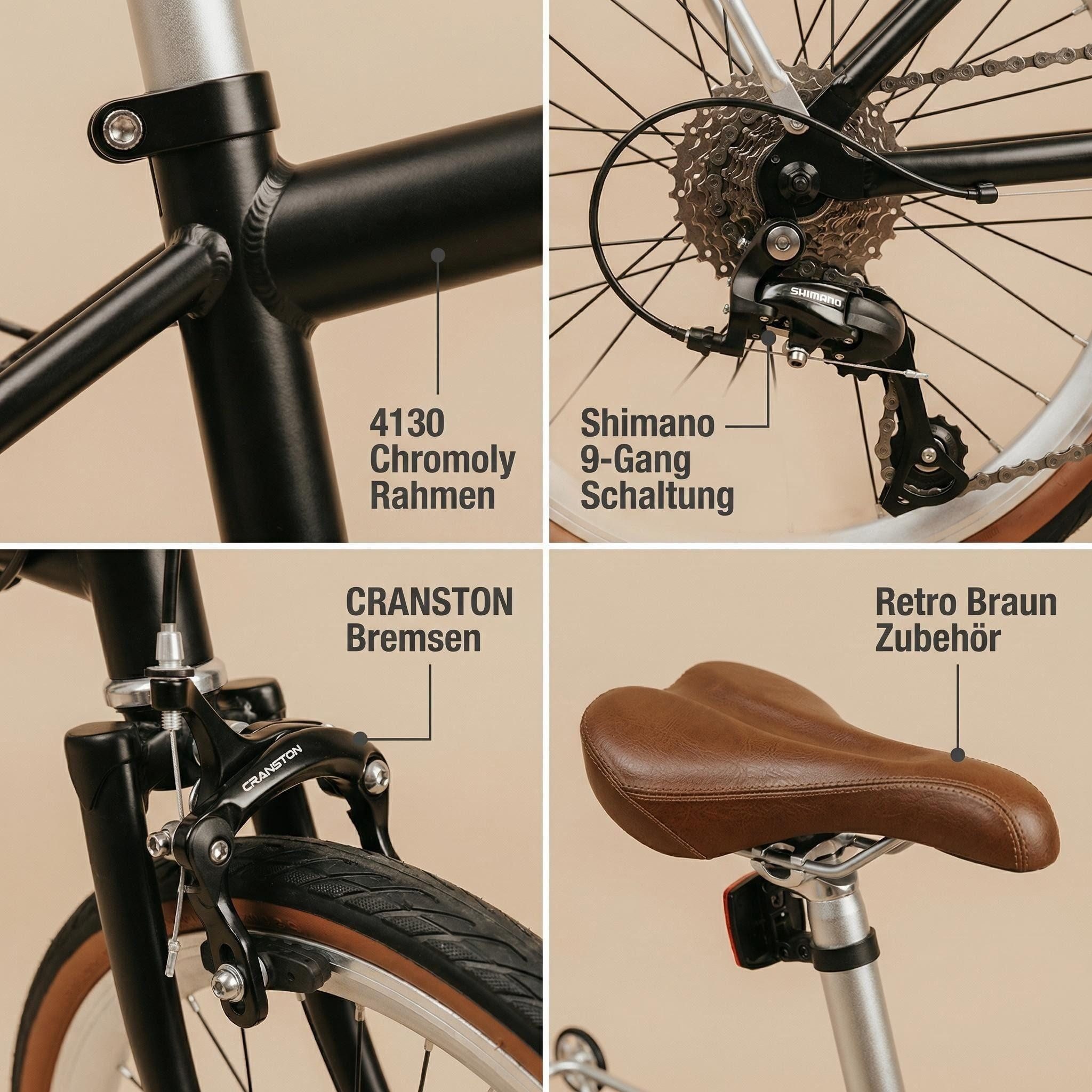 EVERCROSS TECH Faltrad EM6 16 Zoll, dreifach faltbares Fahrrad, 9-Gang, Aluminiumrahmen, 9 Gang, C-Bremse, max. 105 kg – Klapprad für Damen & Herren, Pendler