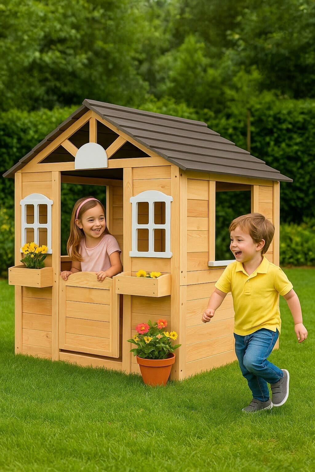 ONVAYA Spielhaus Kinderspielhaus ǀ mit Tür und Fenster günstig online kaufen