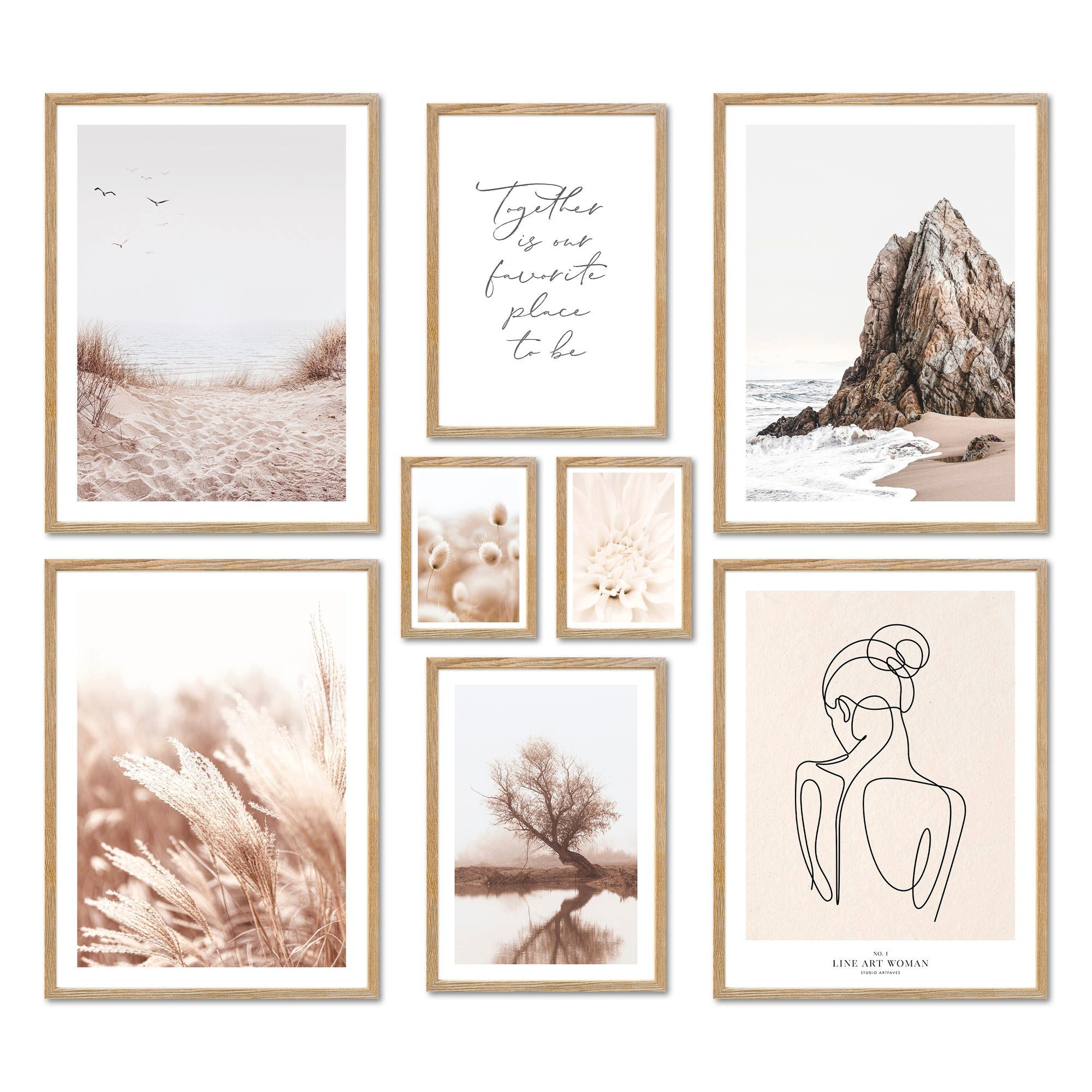 ARTFAVES Bilder-Collage Poster Set - BEIGE günstig online kaufen