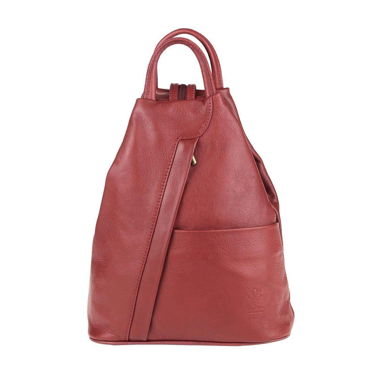 ITALYSHOP24 Rucksack Made in Italy Damen Leder Tasche Schultertasche, leichtgewicht Shopper, als Rucksack & Handtasche tragbar