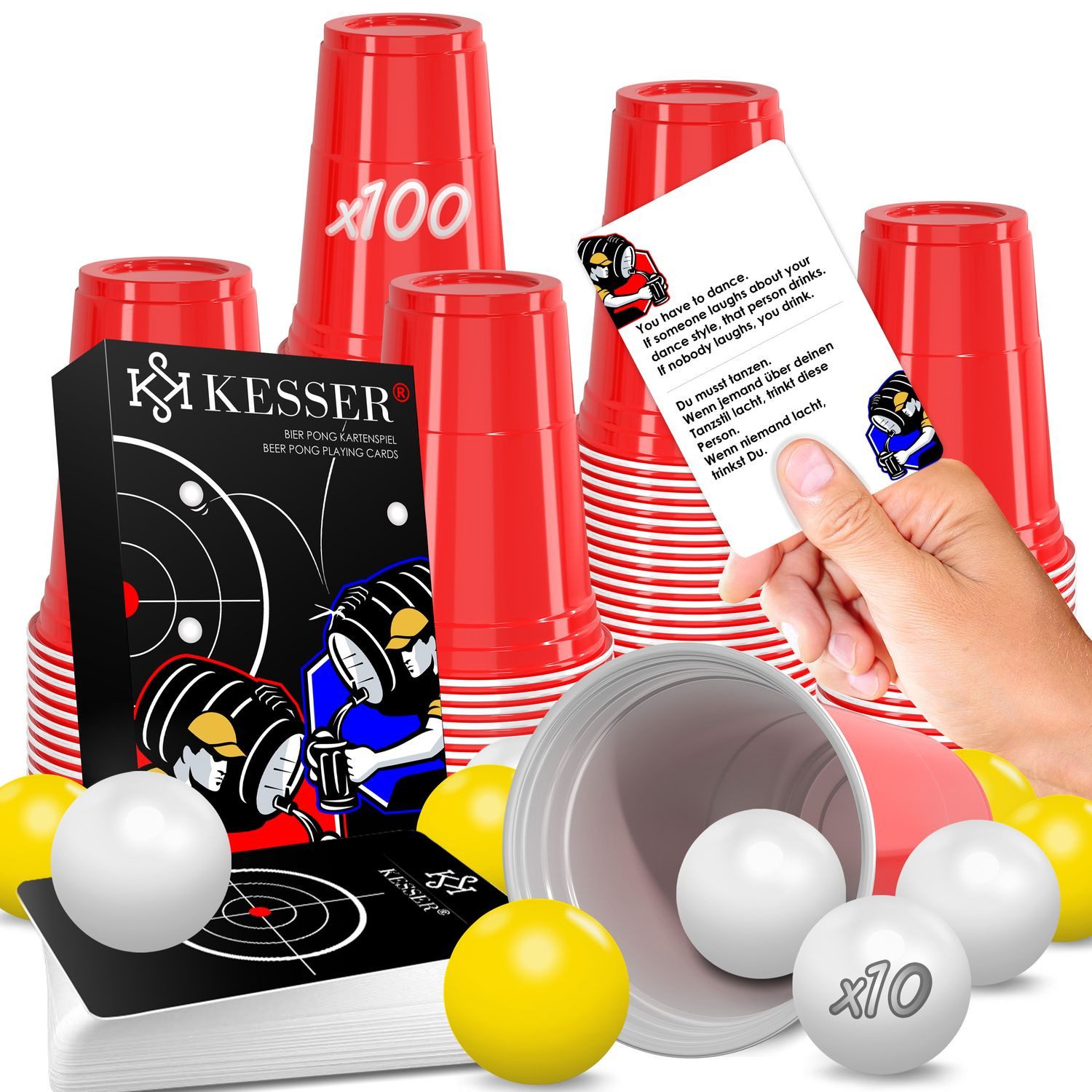 KESSER Klapptisch, Beer Pong Becher Set mit Kartenset 54 Karten, Bierpong günstig online kaufen
