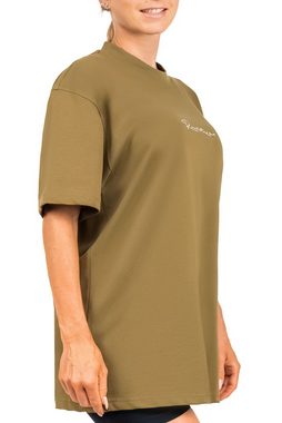 Reichstadt Oversize-Shirt Casual Oversize Shirt 23RSW044 Khaki XL mit Stitching am Kragen